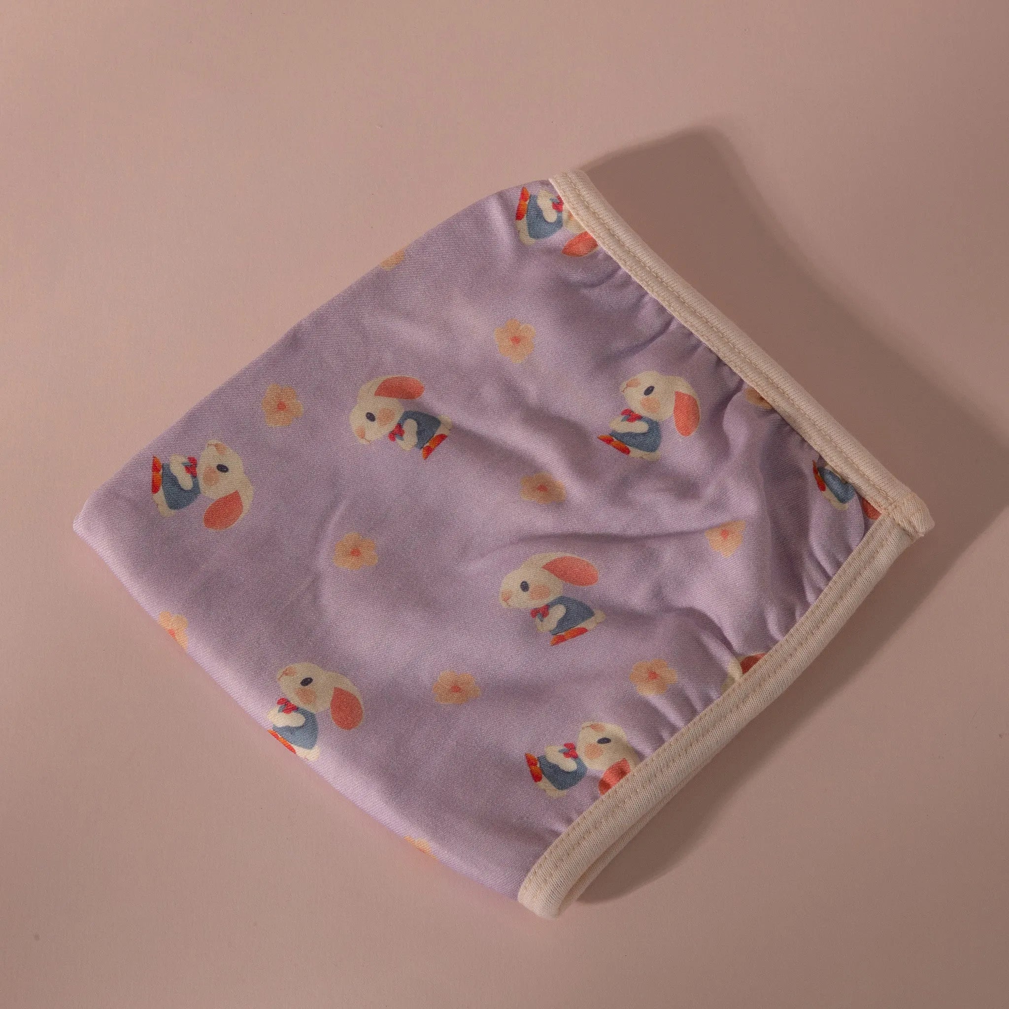 Lilac Bunny Tales Organic Bamboo Terry Face Towel