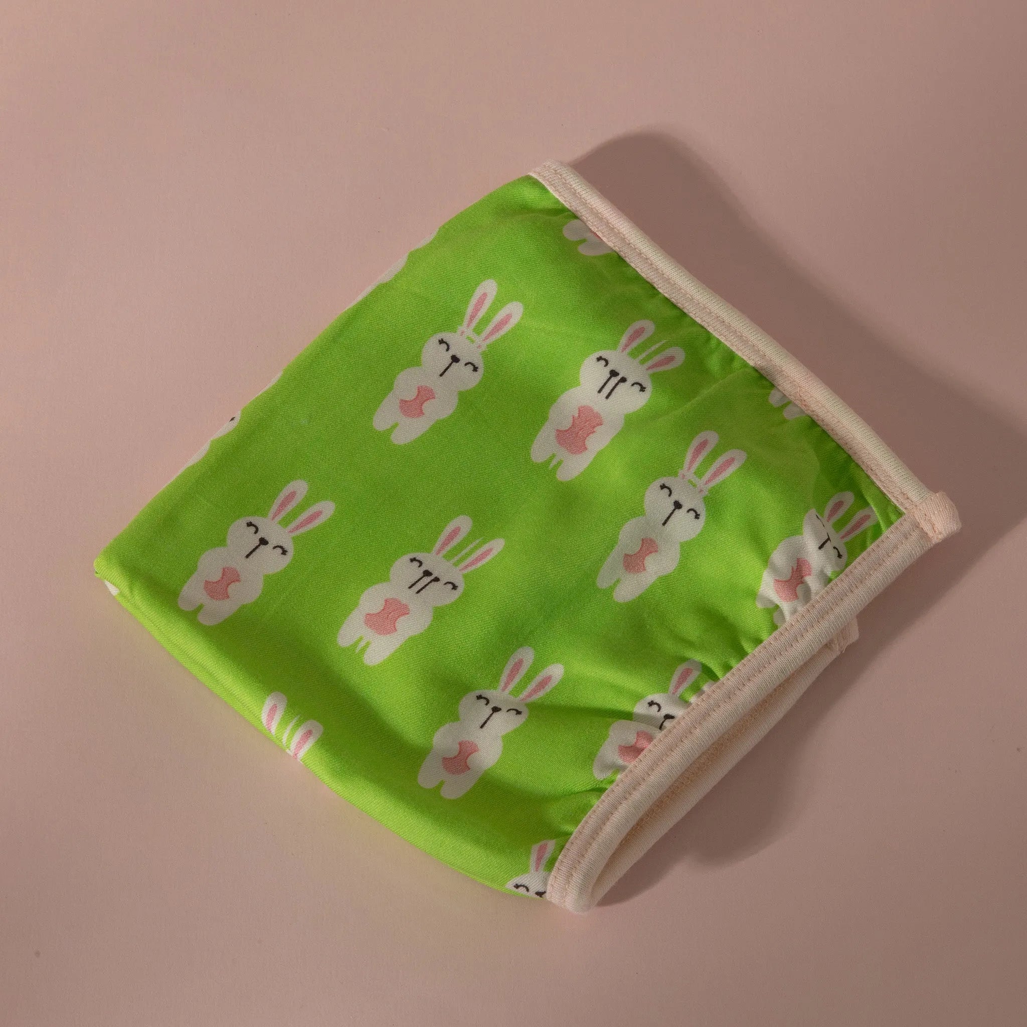 Bunny Print Organic Bamboo Terry Face Towel for Baby Bath Time