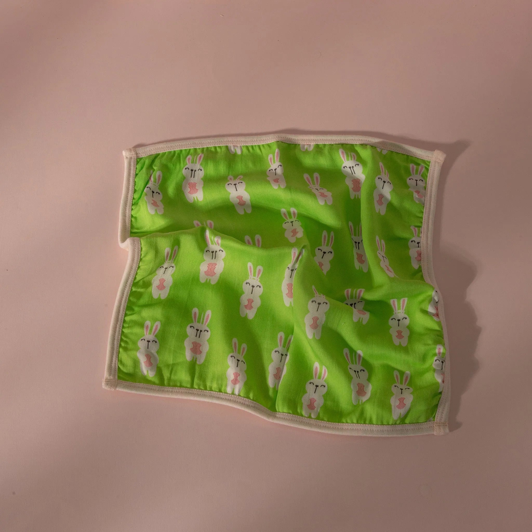 Bunny Print Organic Bamboo Terry Face Towel for Baby Bath Time