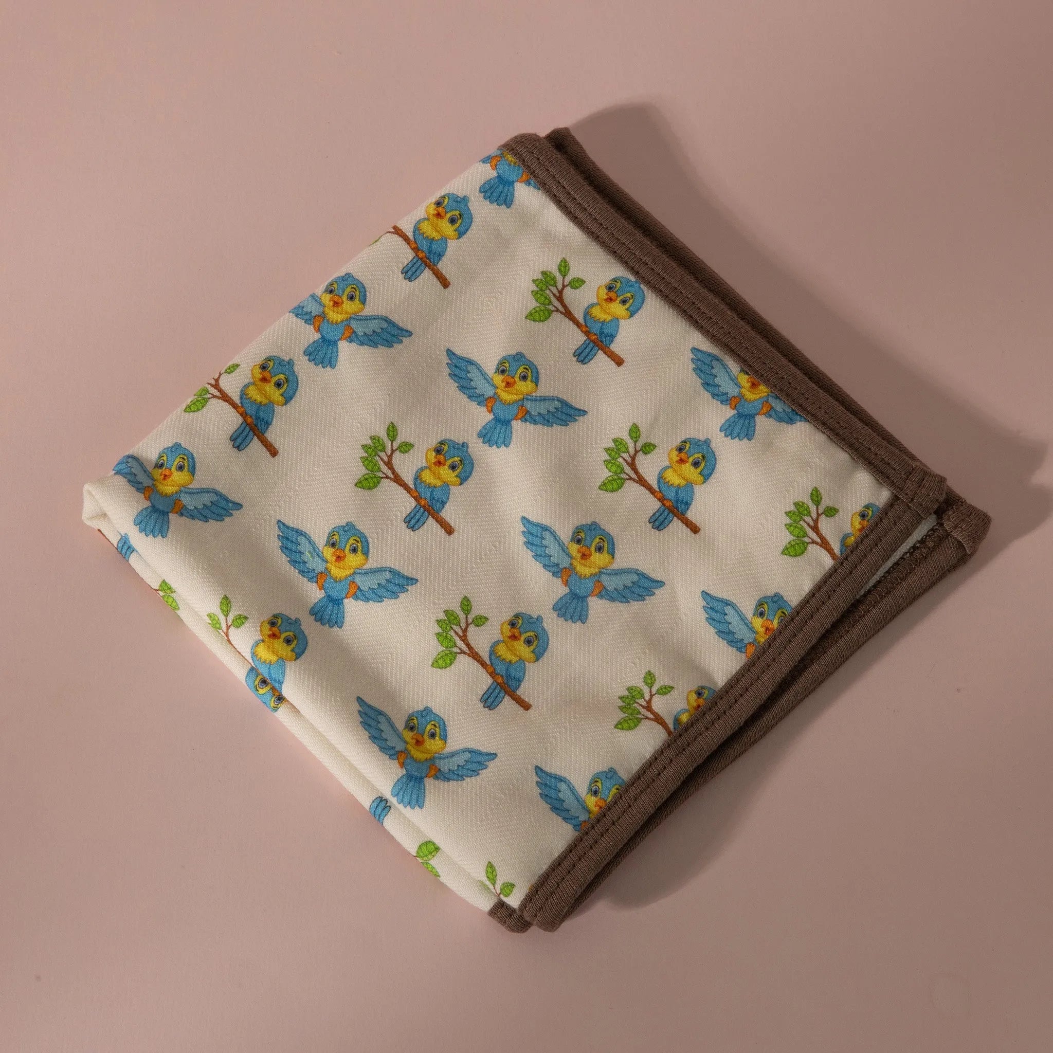 Chirpy Blues Organic Bamboo Terry Face Towel