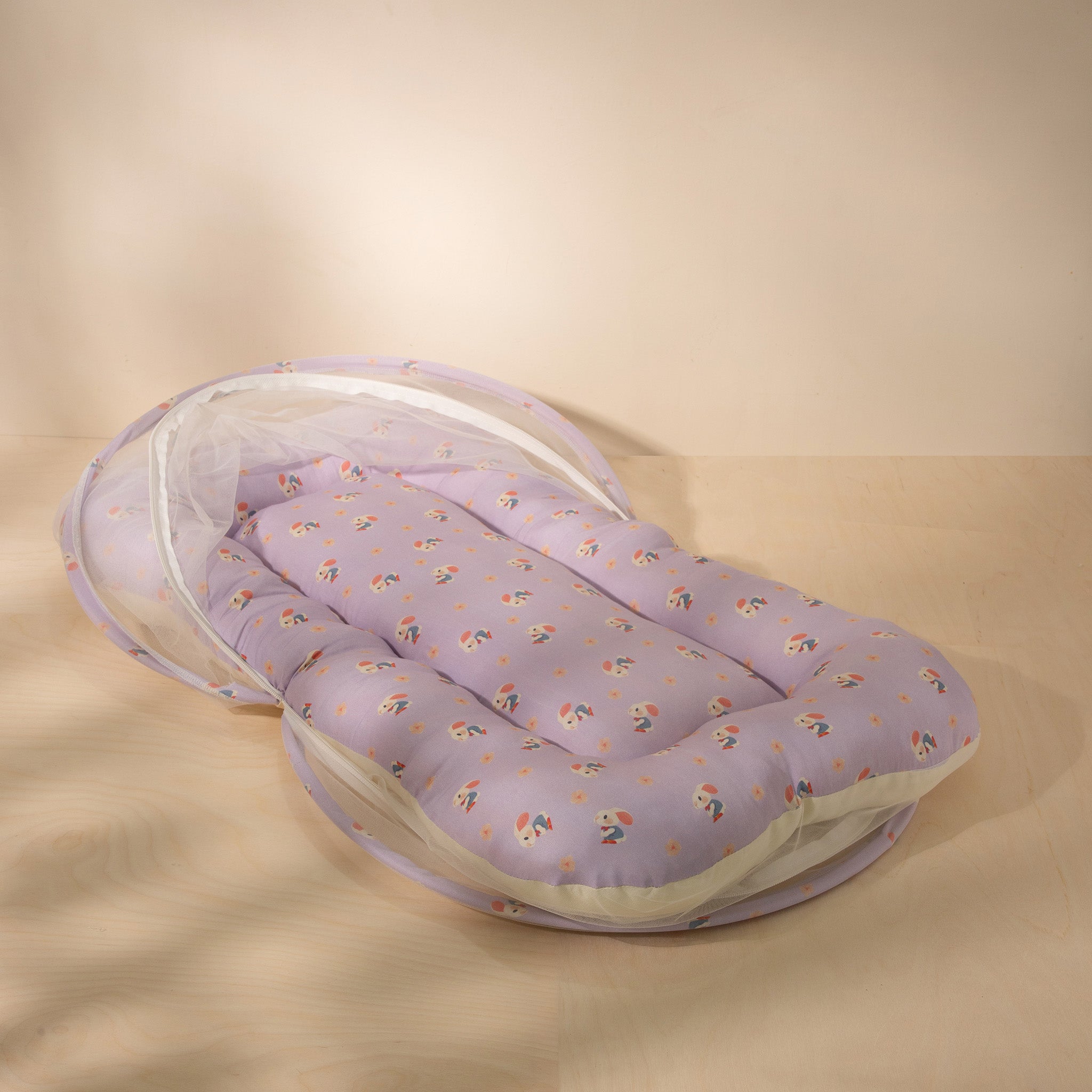 Lilac Bunny Tales Newborn Organic Mosquito Bag Set