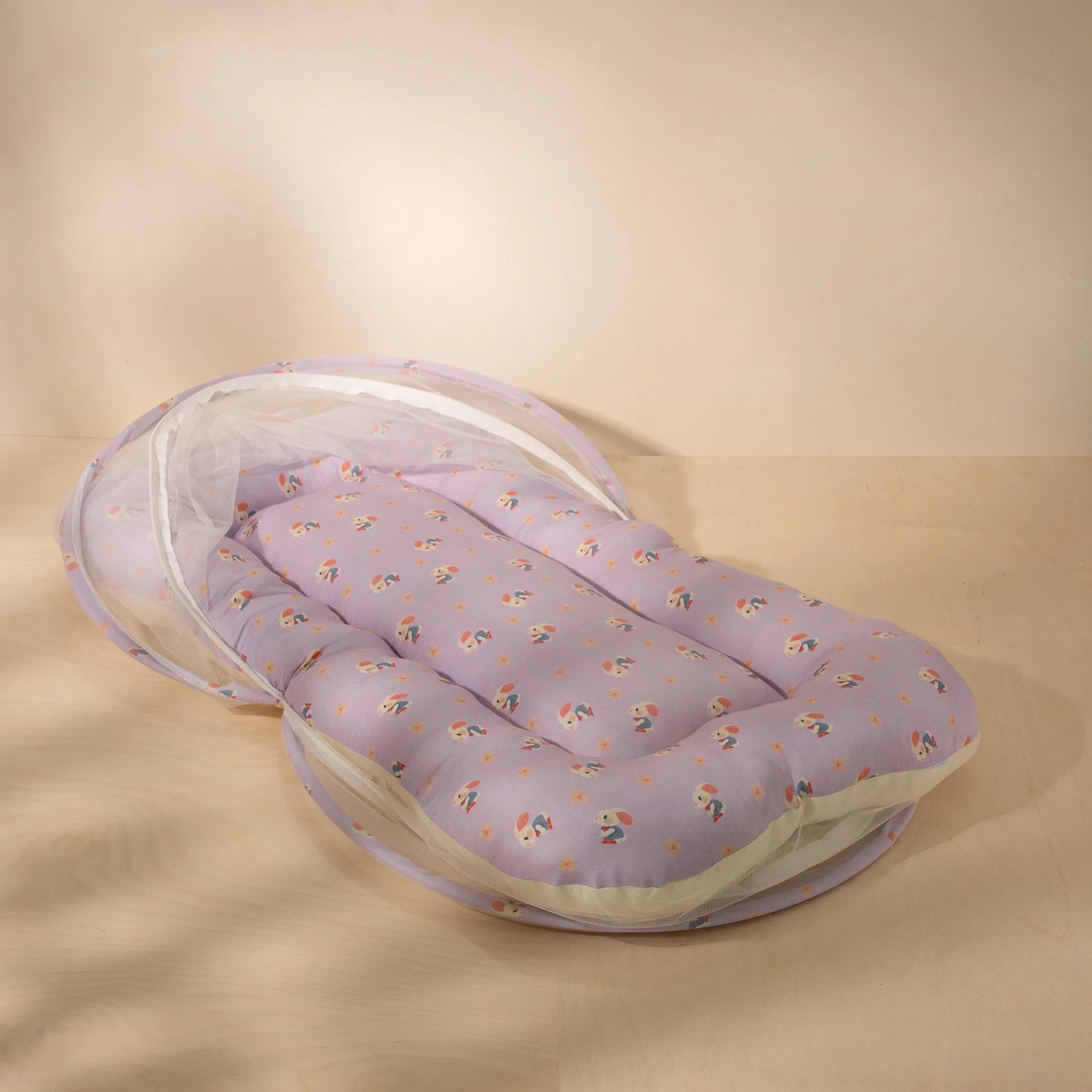 Lilac Bunny Tales Newborn Organic Mosquito Bag Set
