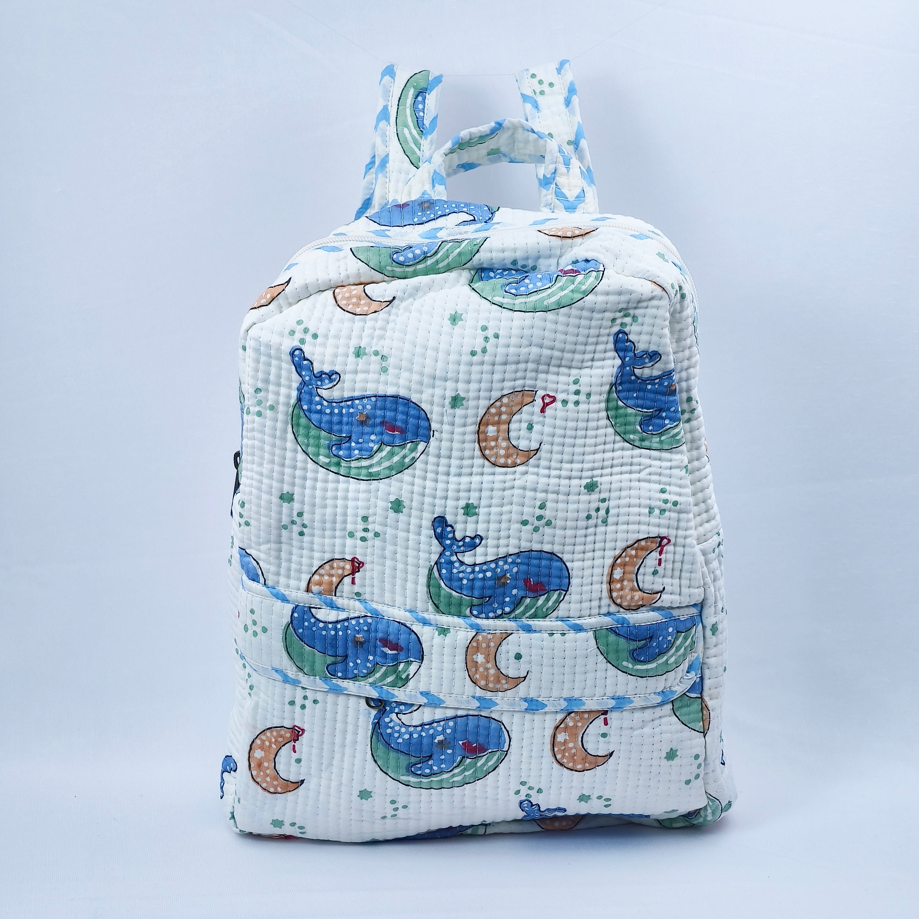 Moonlight Whale Kids Quilted Backpack – Cotton Waffle