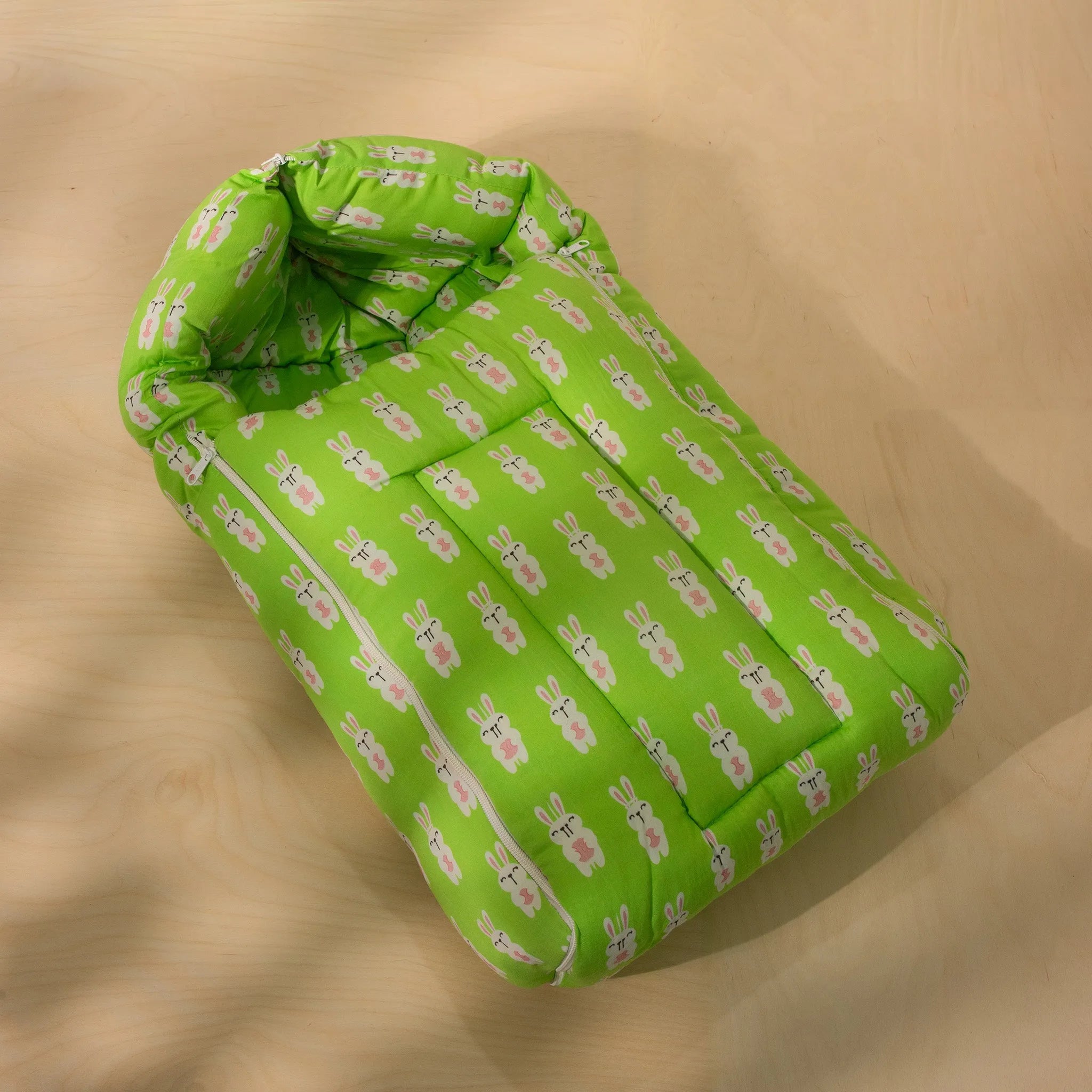 Organic Baby Sleeping Bag - Sweet leaf Bunny land