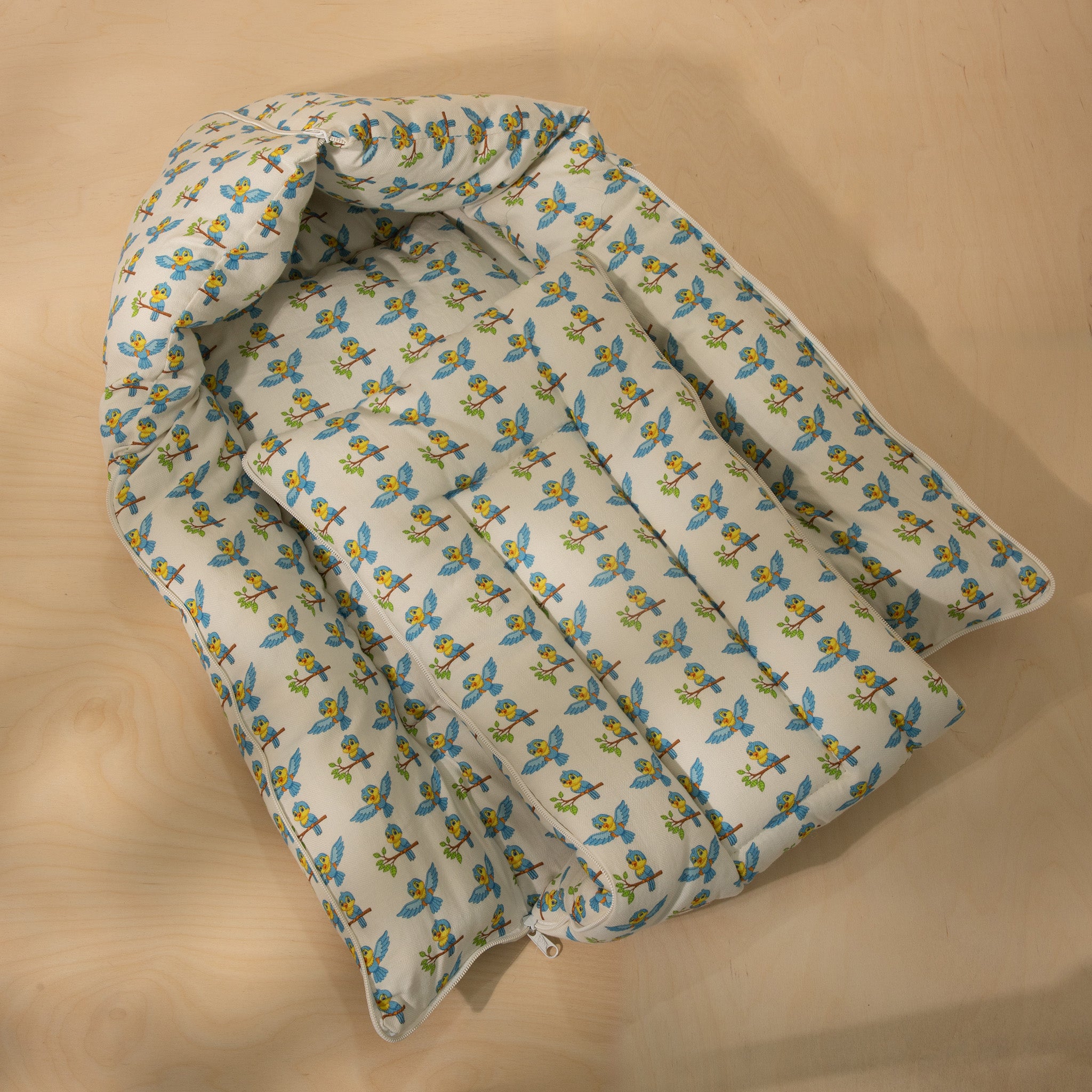 Baby Sleeping Bag with Organic Bird Print – Ideal for Baby's Bedtime Comfort