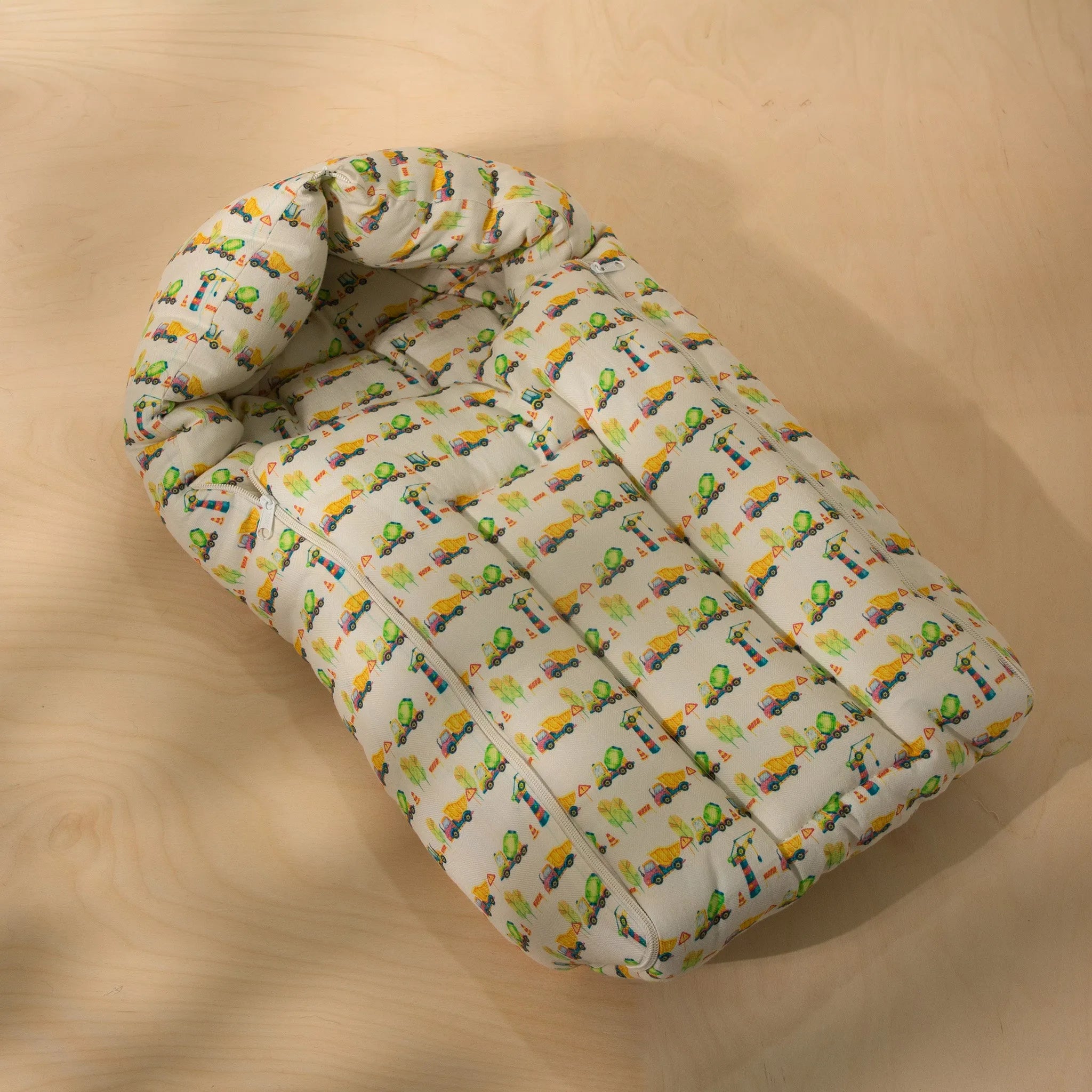 Organic Baby Sleeping Bag - Tiny Truck Tales