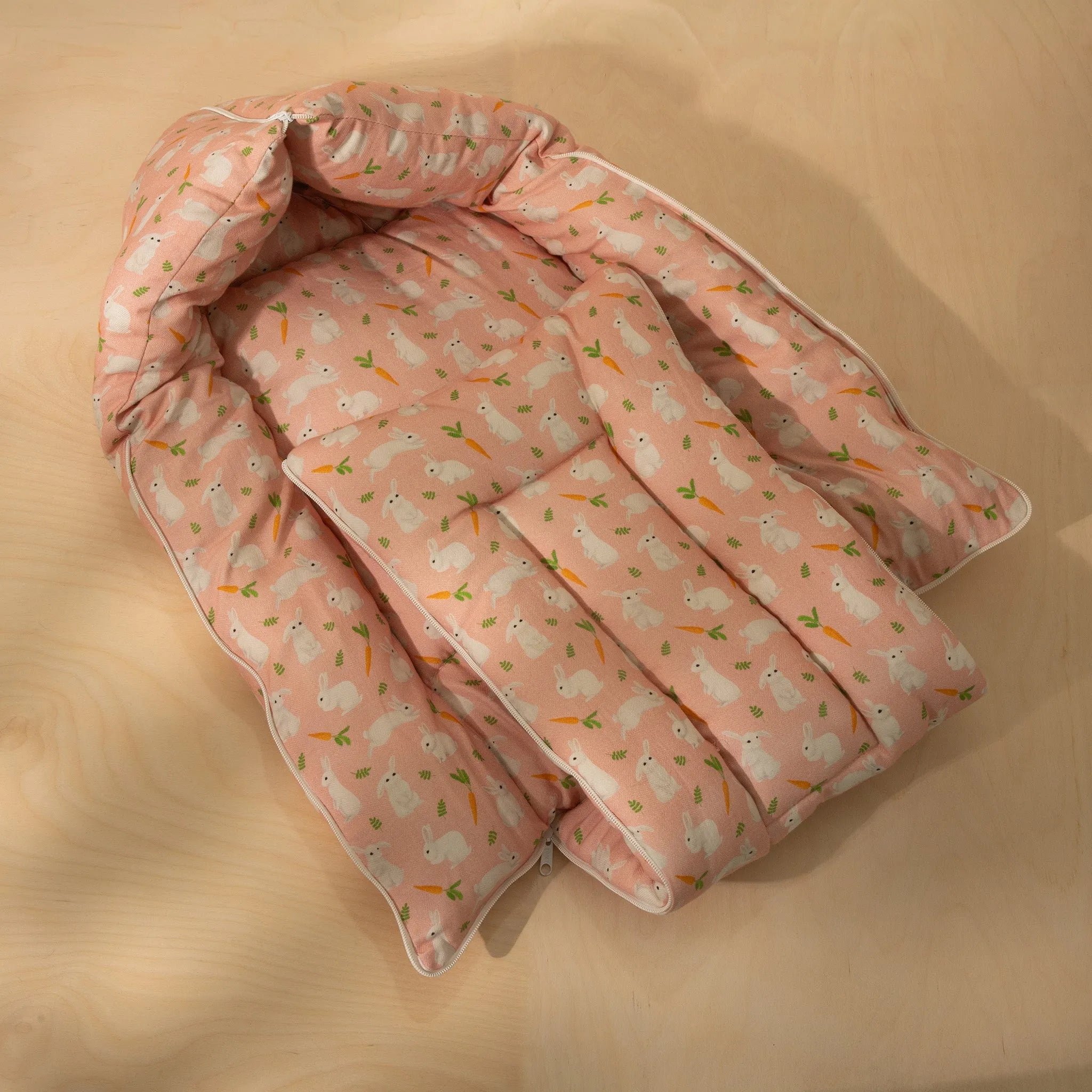 Organic Cotton Baby Sleeping Bag- Bunny Peaches