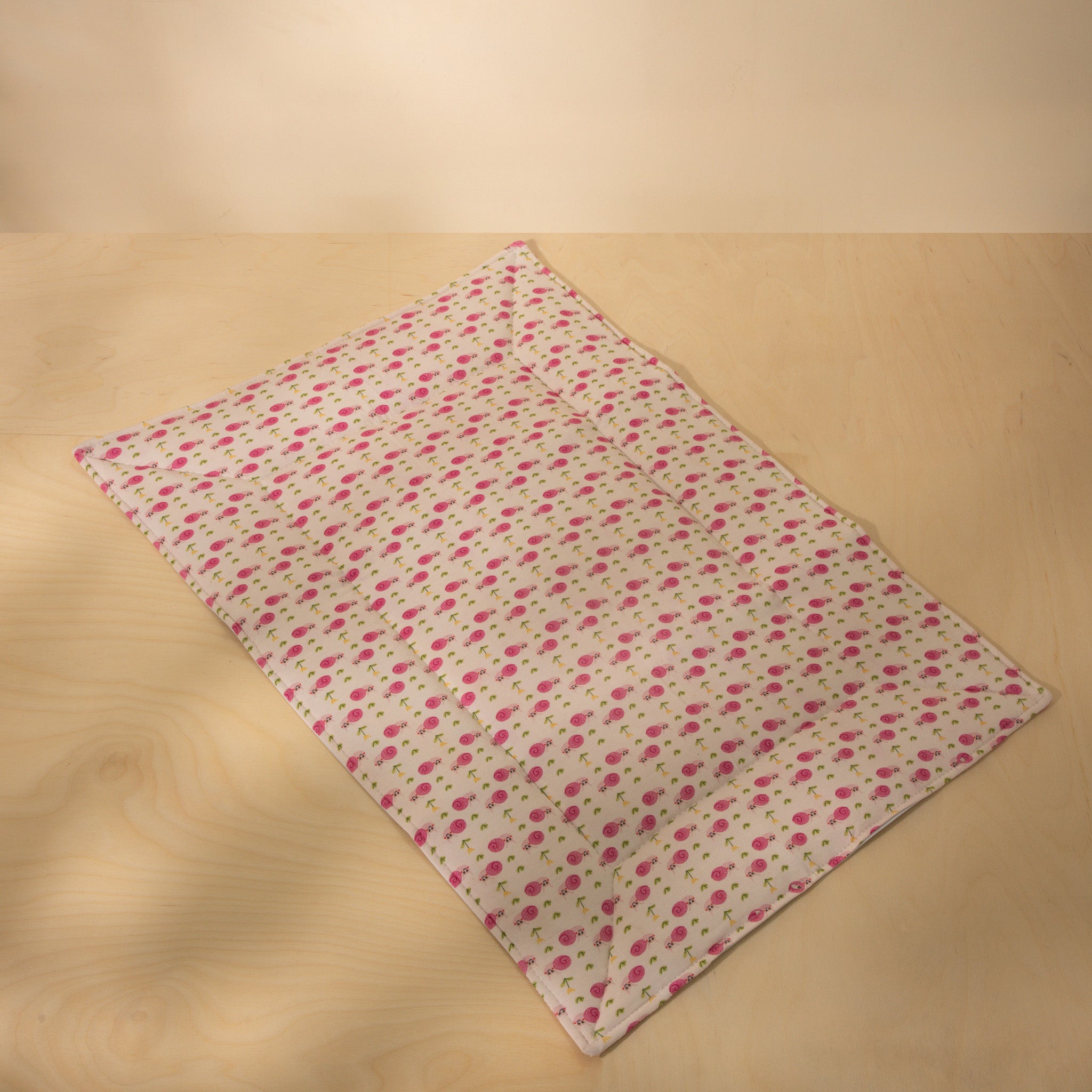 Organic Triple Layer Diaper Changing Mat with Rose Trails Print