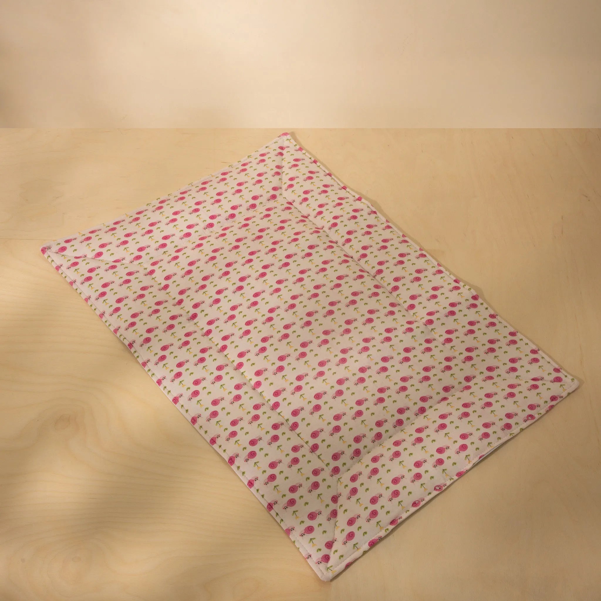 Organic Triple Layer Diaper Changing Mat with Rose Pink Meadow
