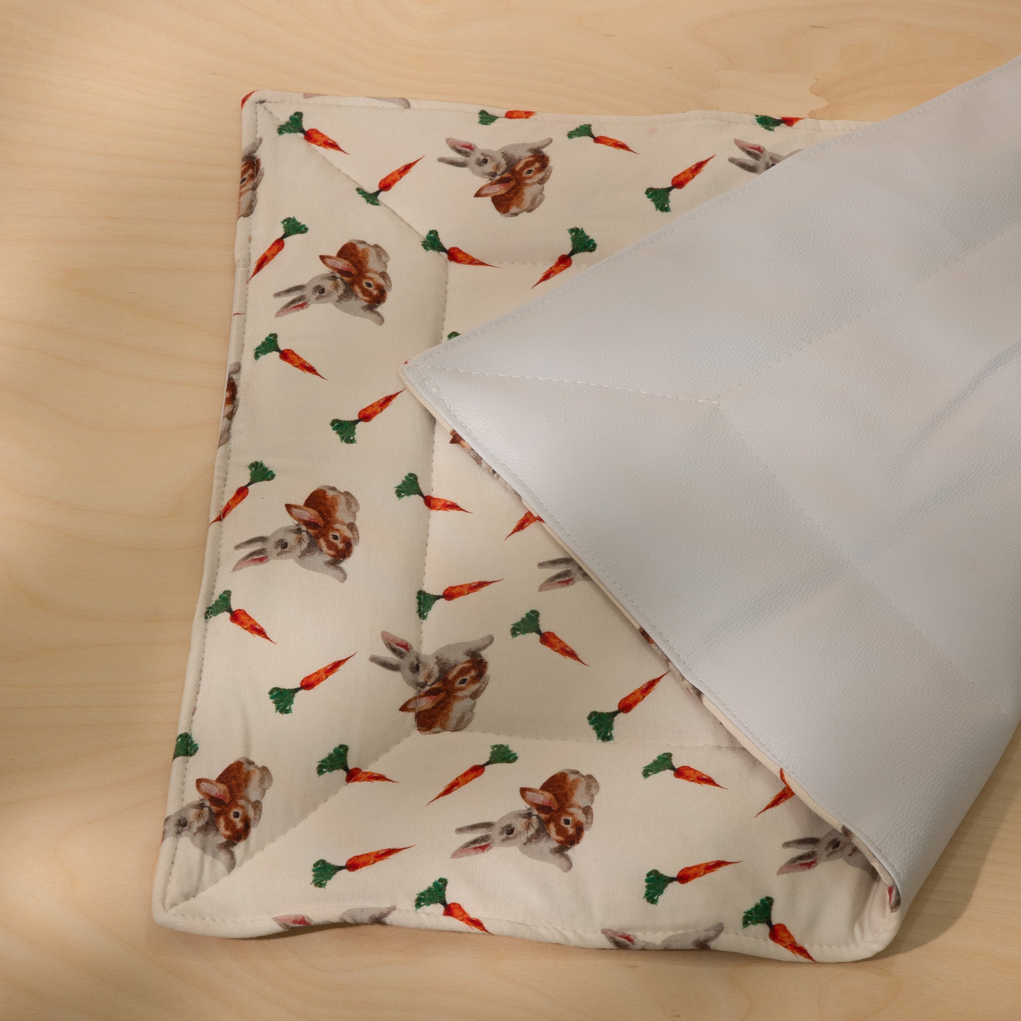 Organic Triple Layer Diaper Changing Mat with Bunny Print