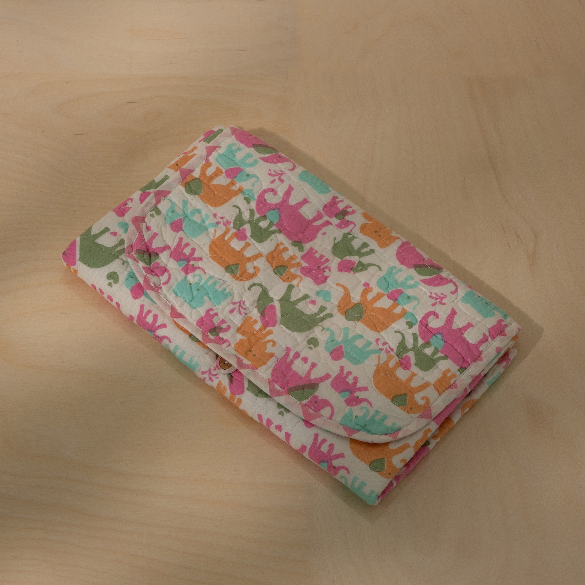 Portable and Travel-friendly Diaper Changing Mat with Animal Print – Soft Cotton, Easy-to-Clean Design for On-the-Go Parents