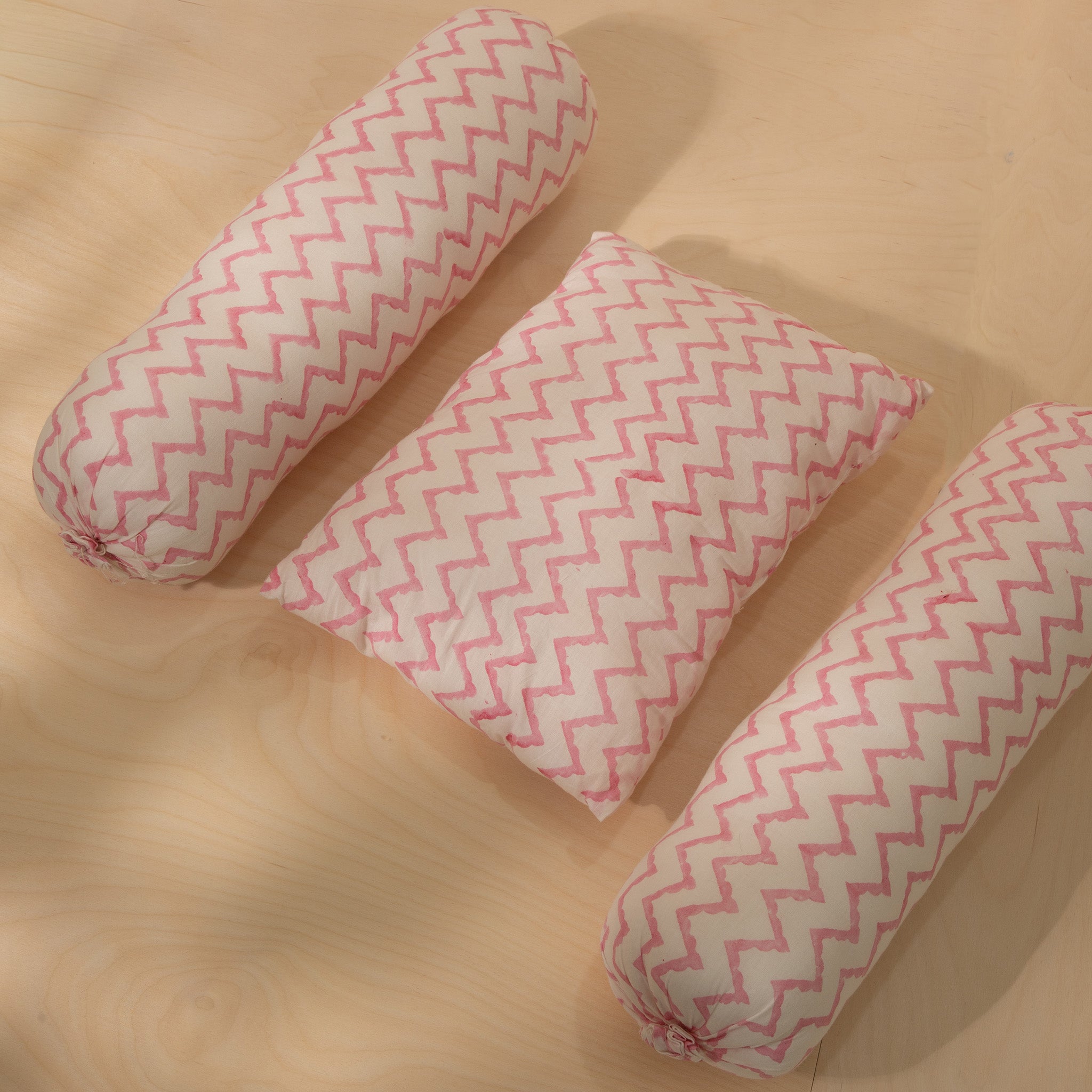 Pink Elephant Baby Bedding Set with Pillow & Bolsters