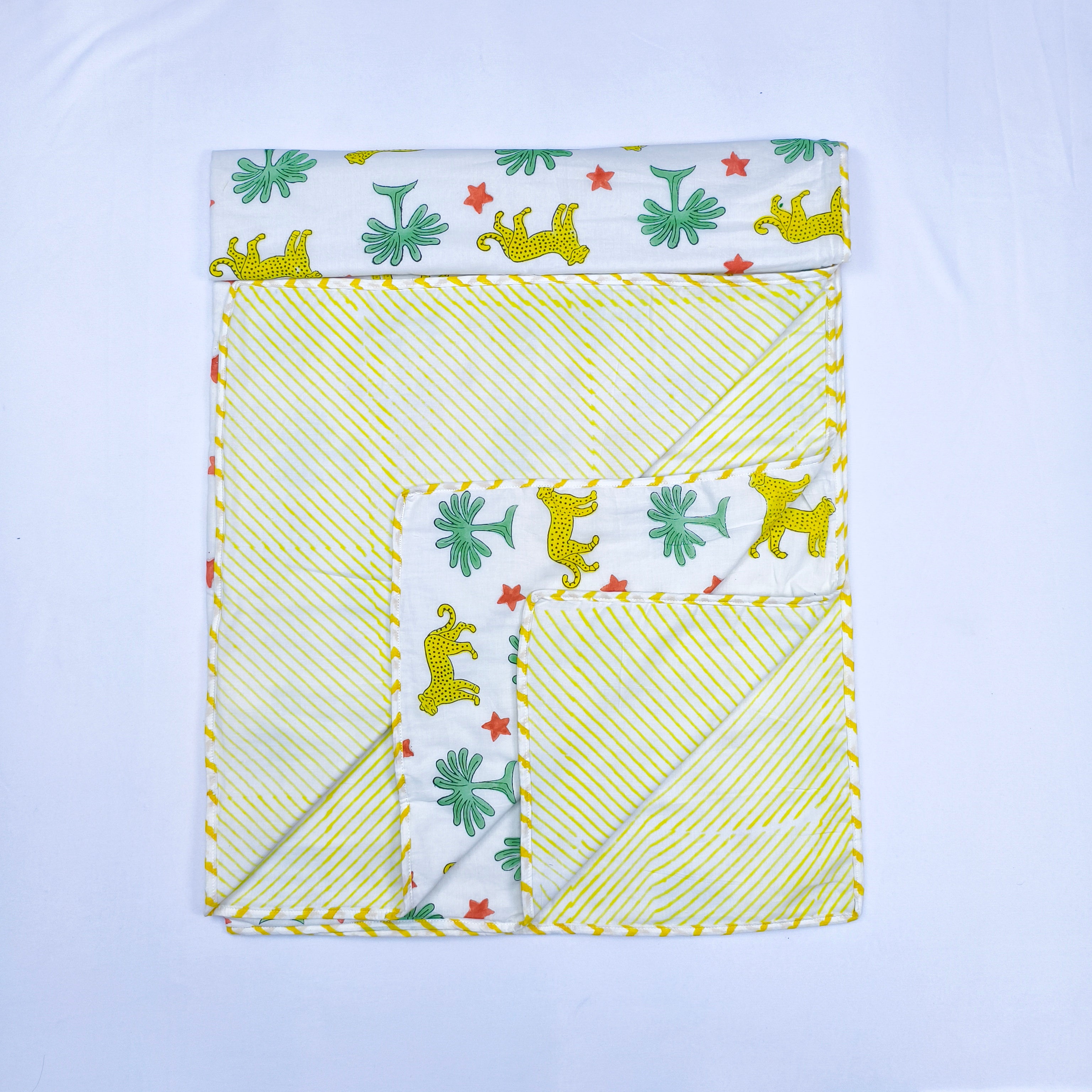 Leopard Handblock Cotton Baby Dohar – Reversible Comfort & Softness