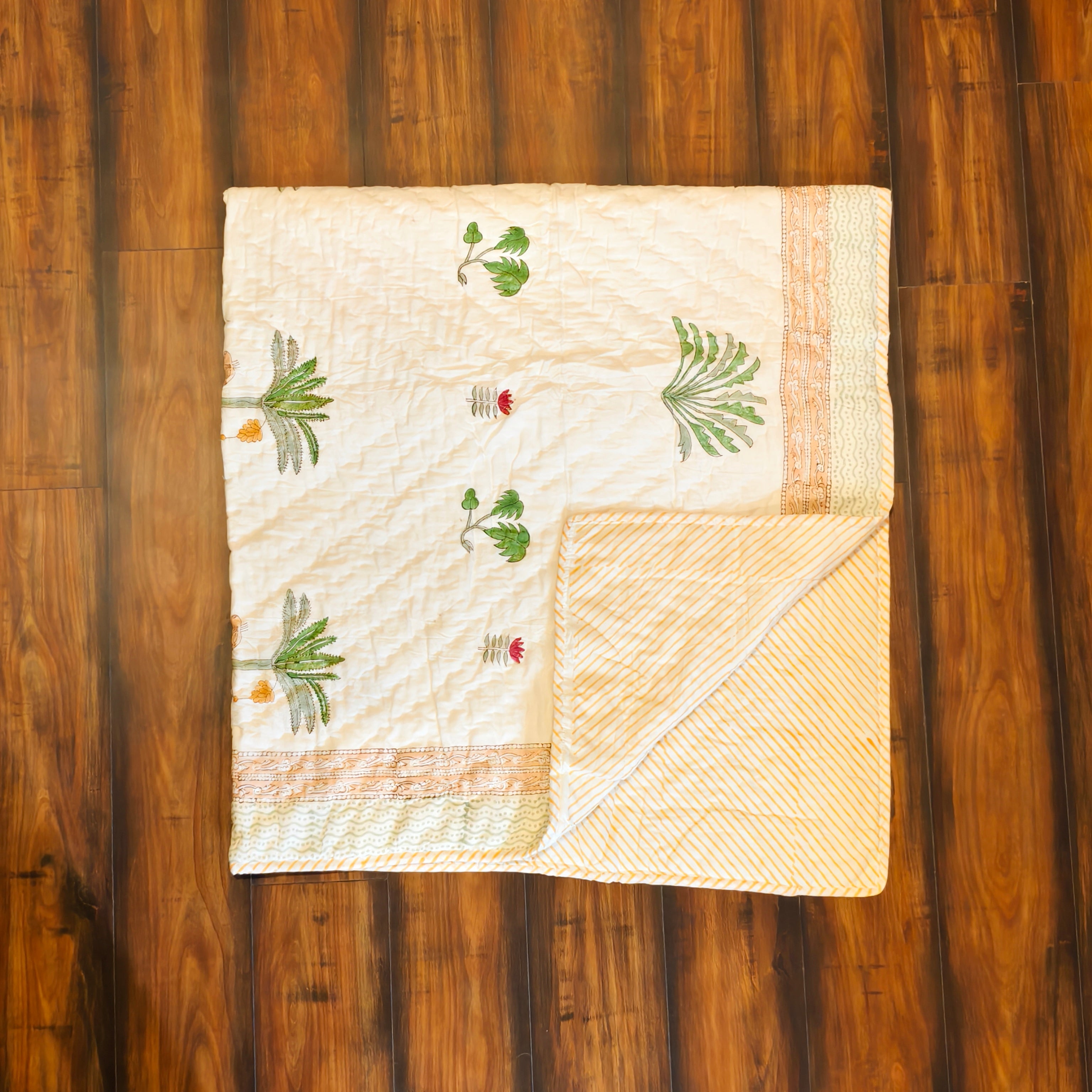 Jungle Palm Reversible Muslin Cotton Quilt for Kids