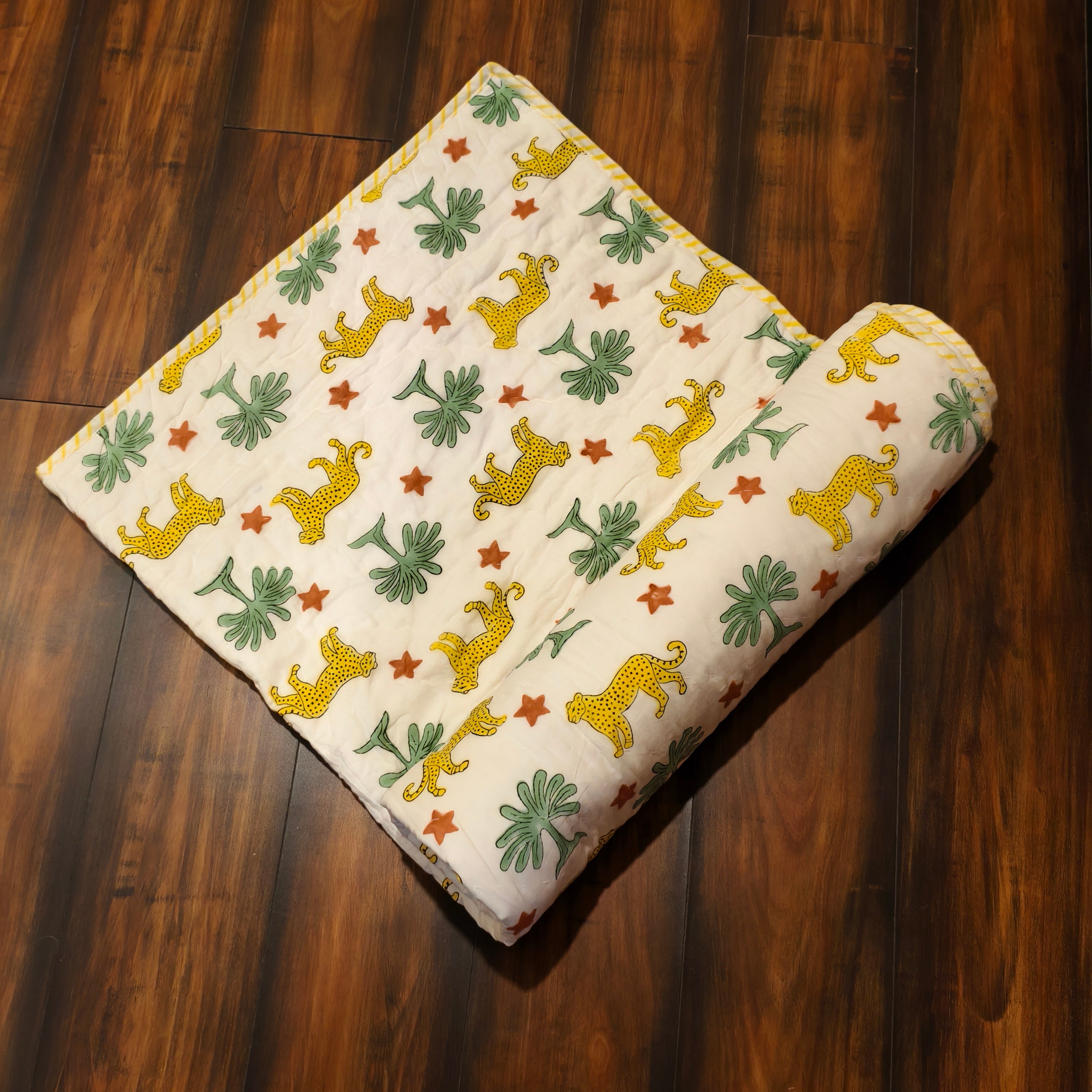 Safari Print Reversible Muslin Cotton Quilt for Kids
