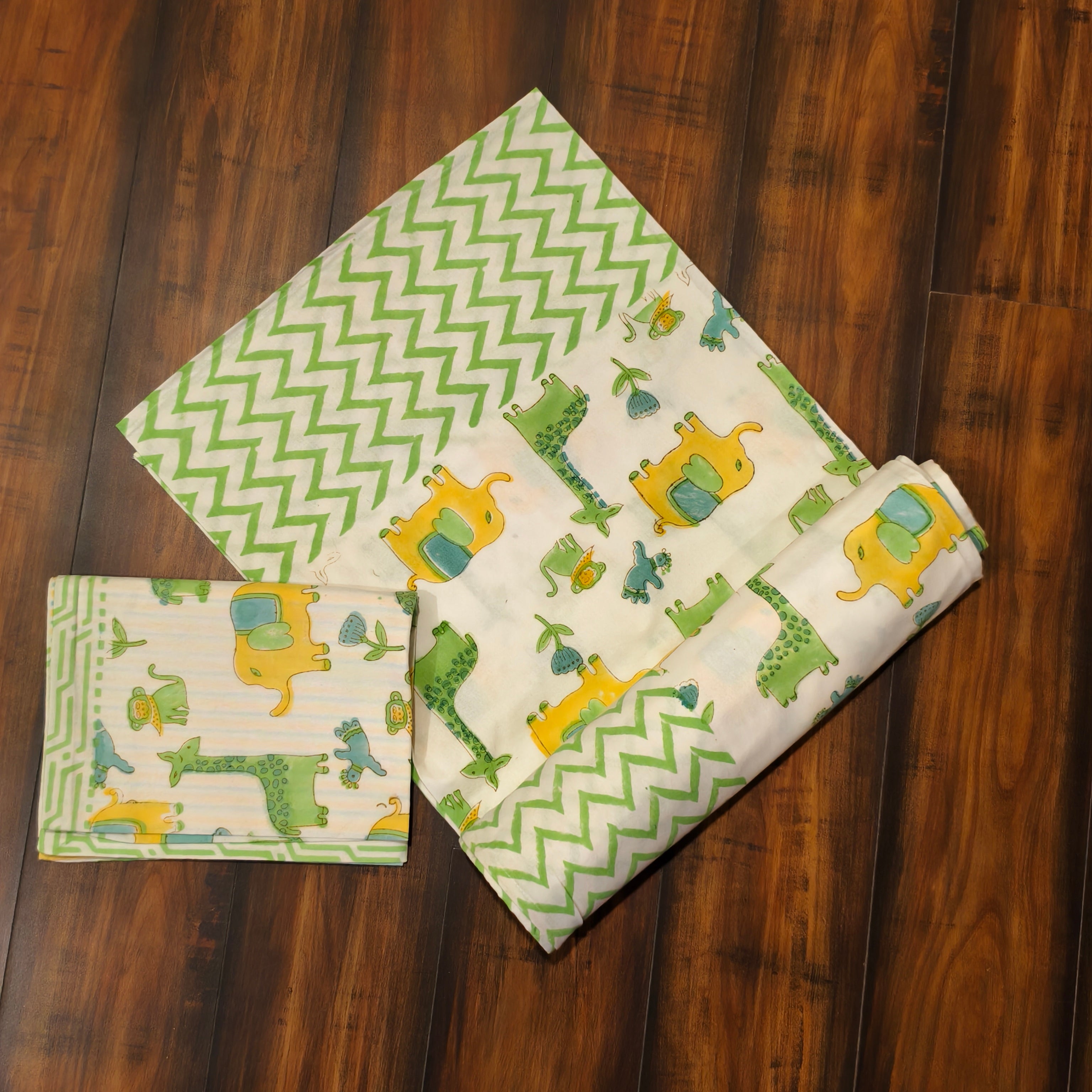 Animal Print Cotton Single Bed Bedsheet with Pillow Cover