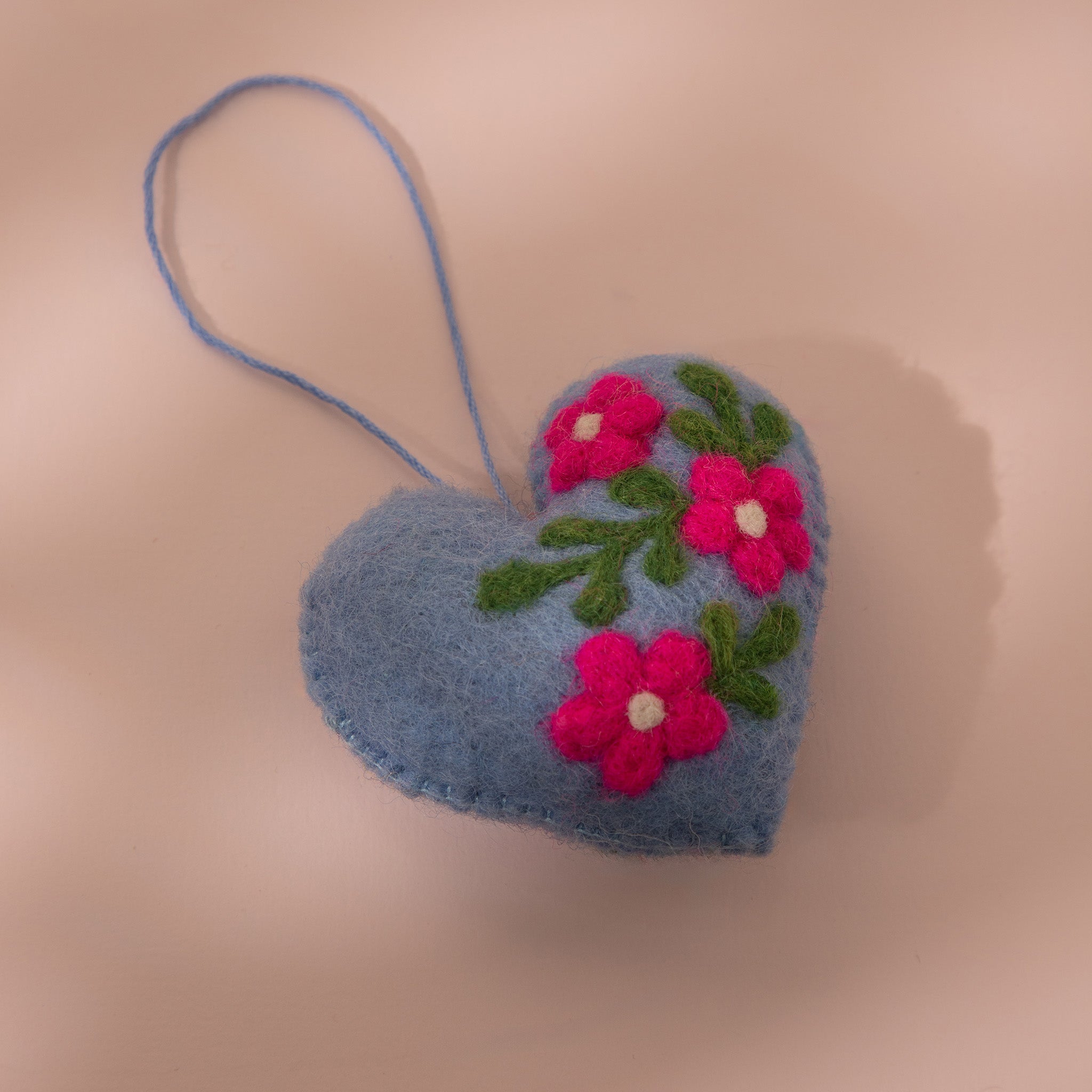Hearts Stone Blue Wool Felt plush toy