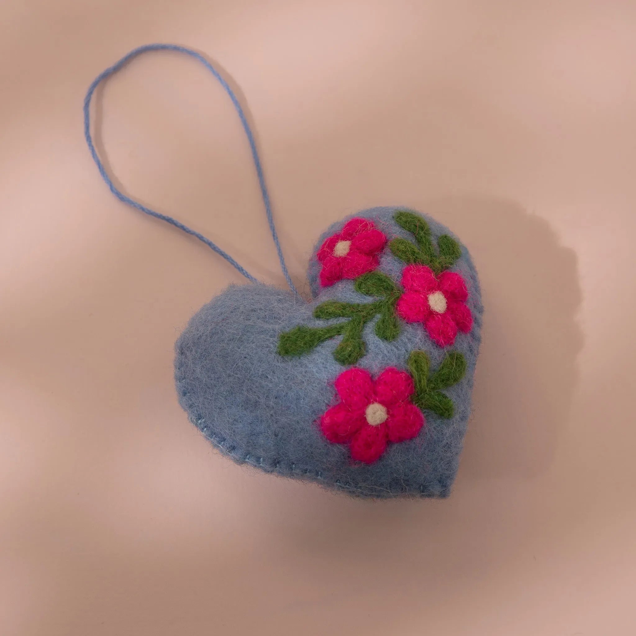 Hearts Stone Blue Wool Felt plush toy