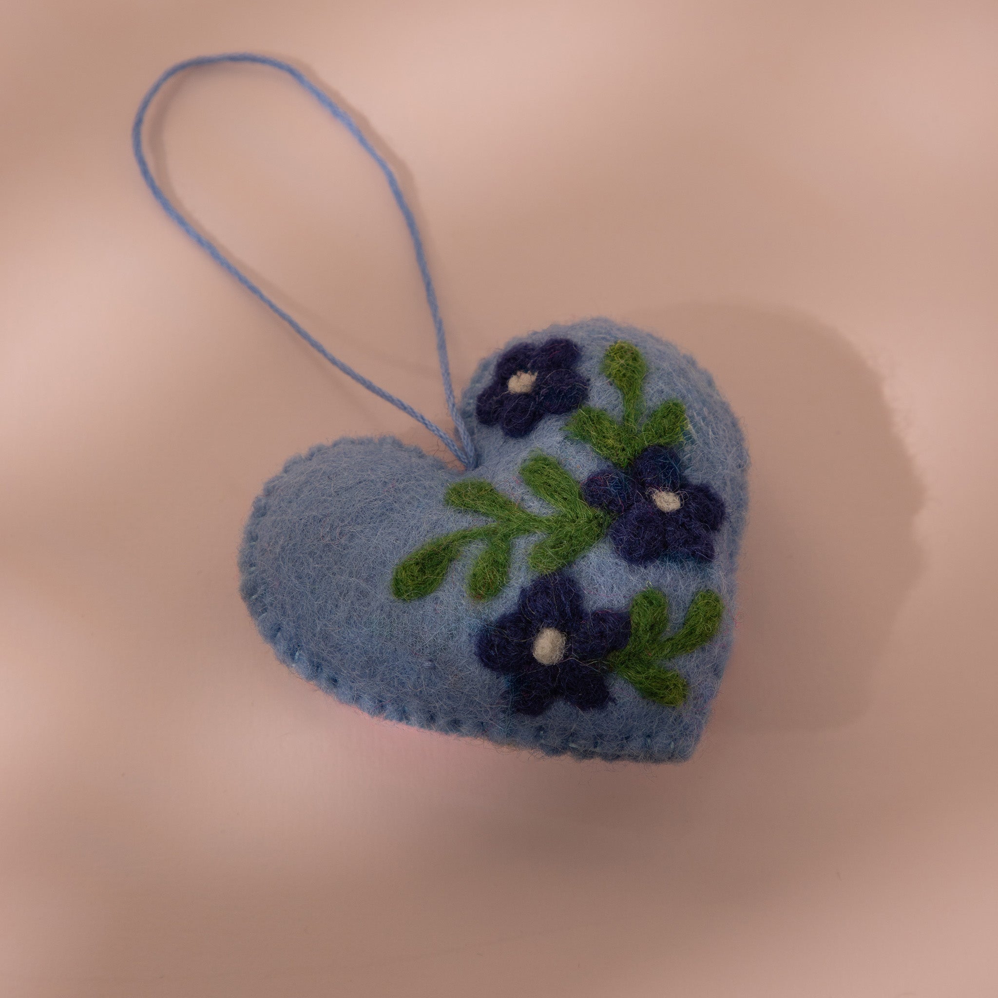 Hearts Stone Blue Wool Felt plush toy