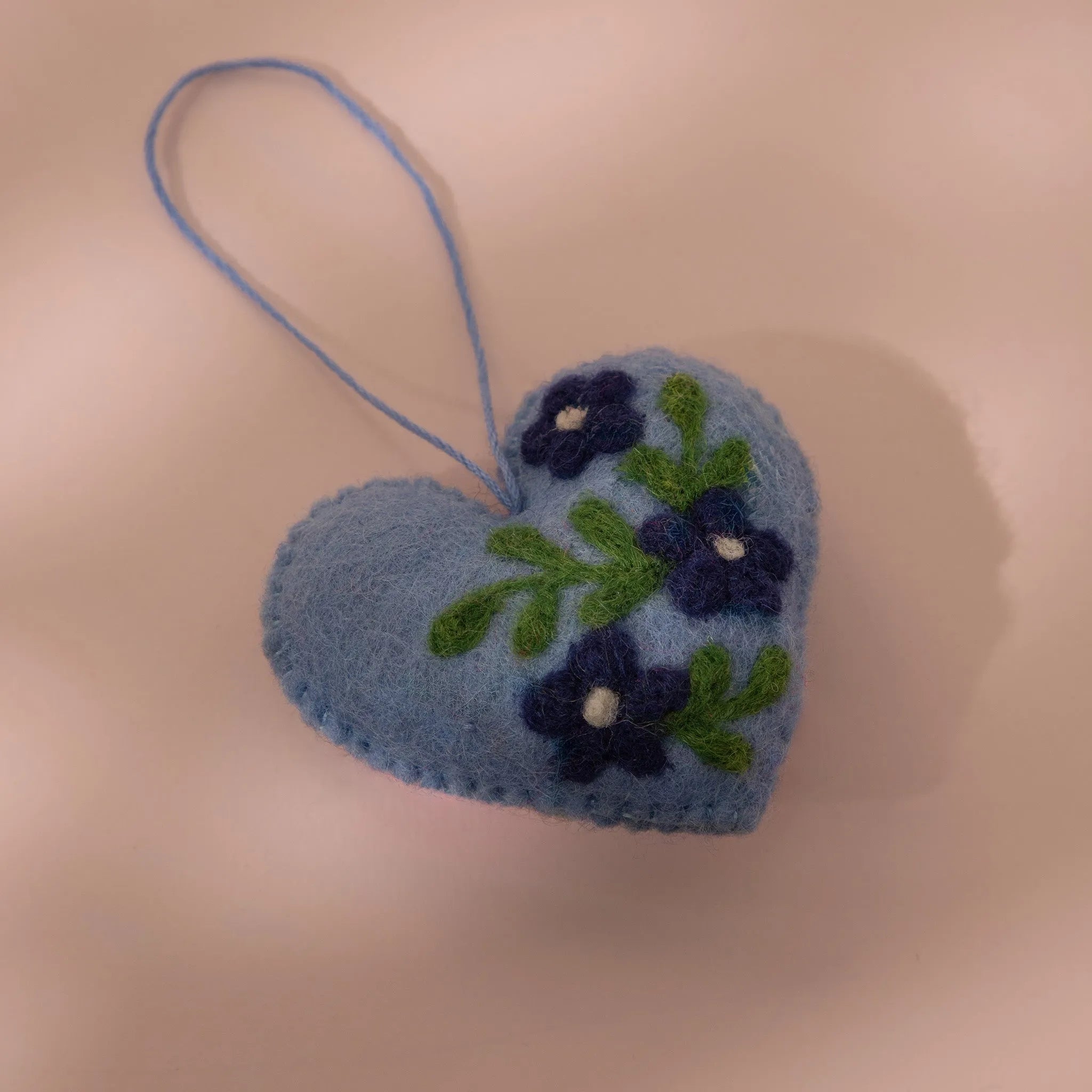 Hearts Stone Blue Wool Felt plush toy