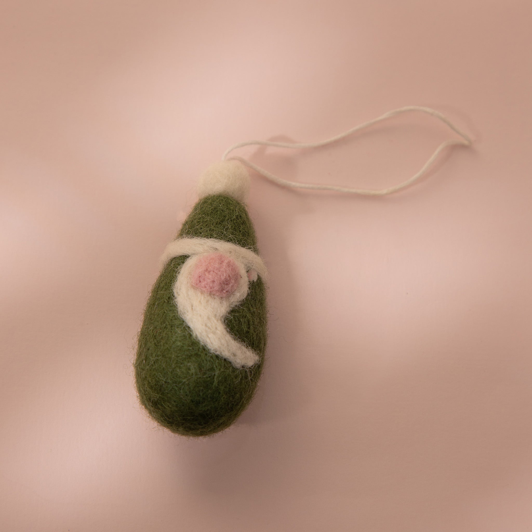Mossy Claus Green Wool Felt Ornament Toy