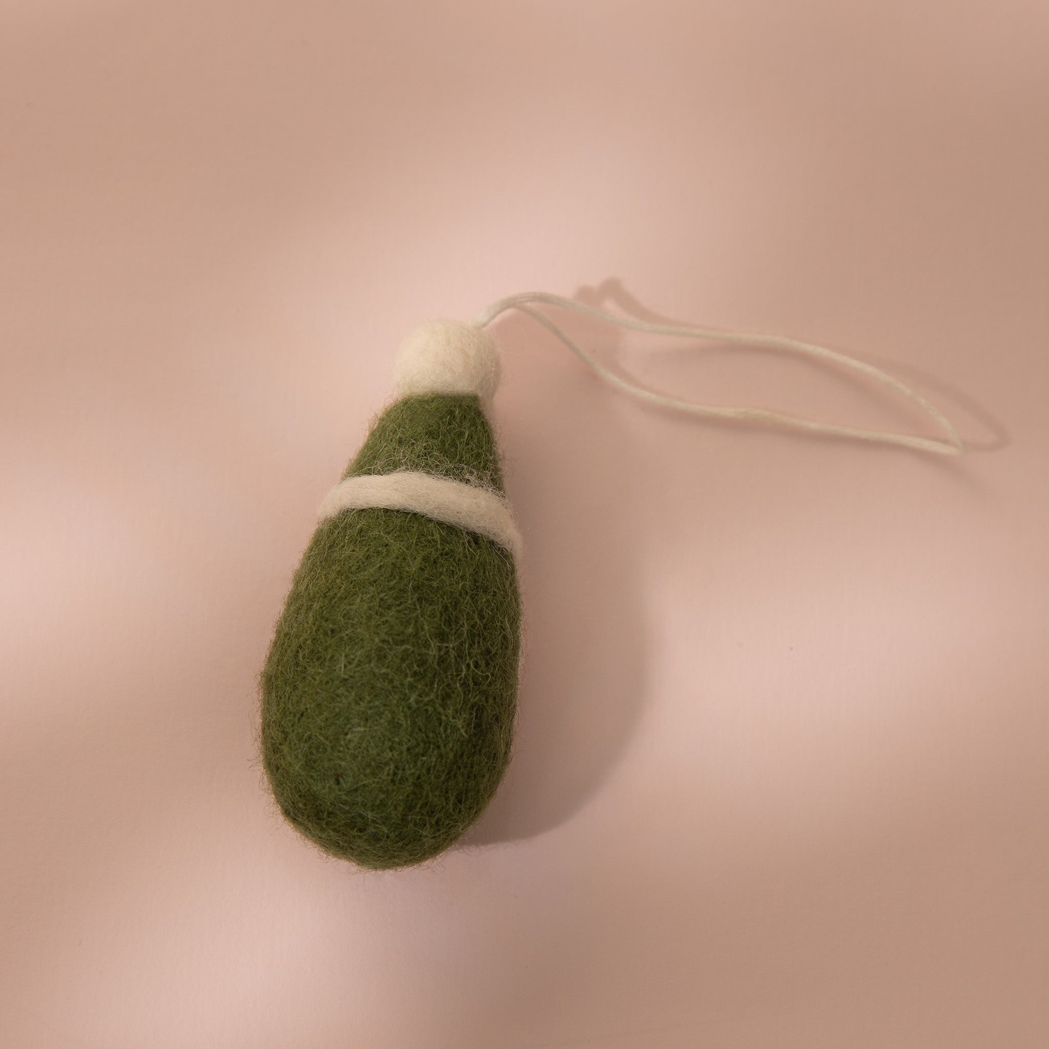 Mossy Claus Green Wool Felt Ornament Toy