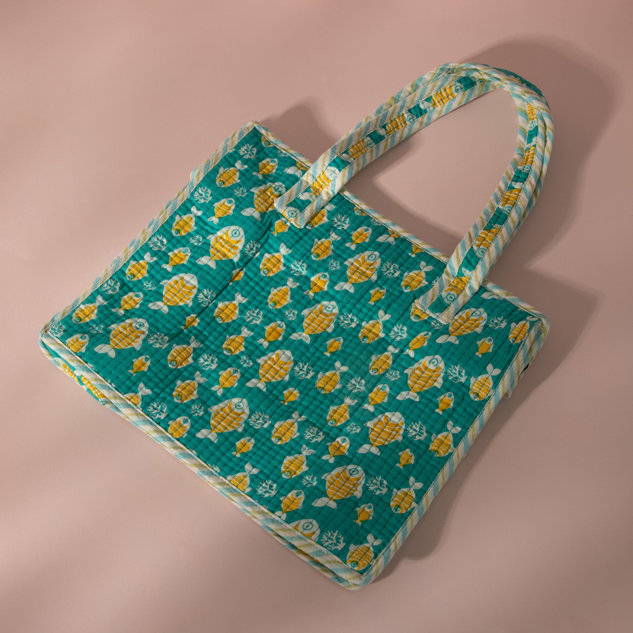 Sunny Fish KidsQuilted Tote Bag – Cotton Waffle