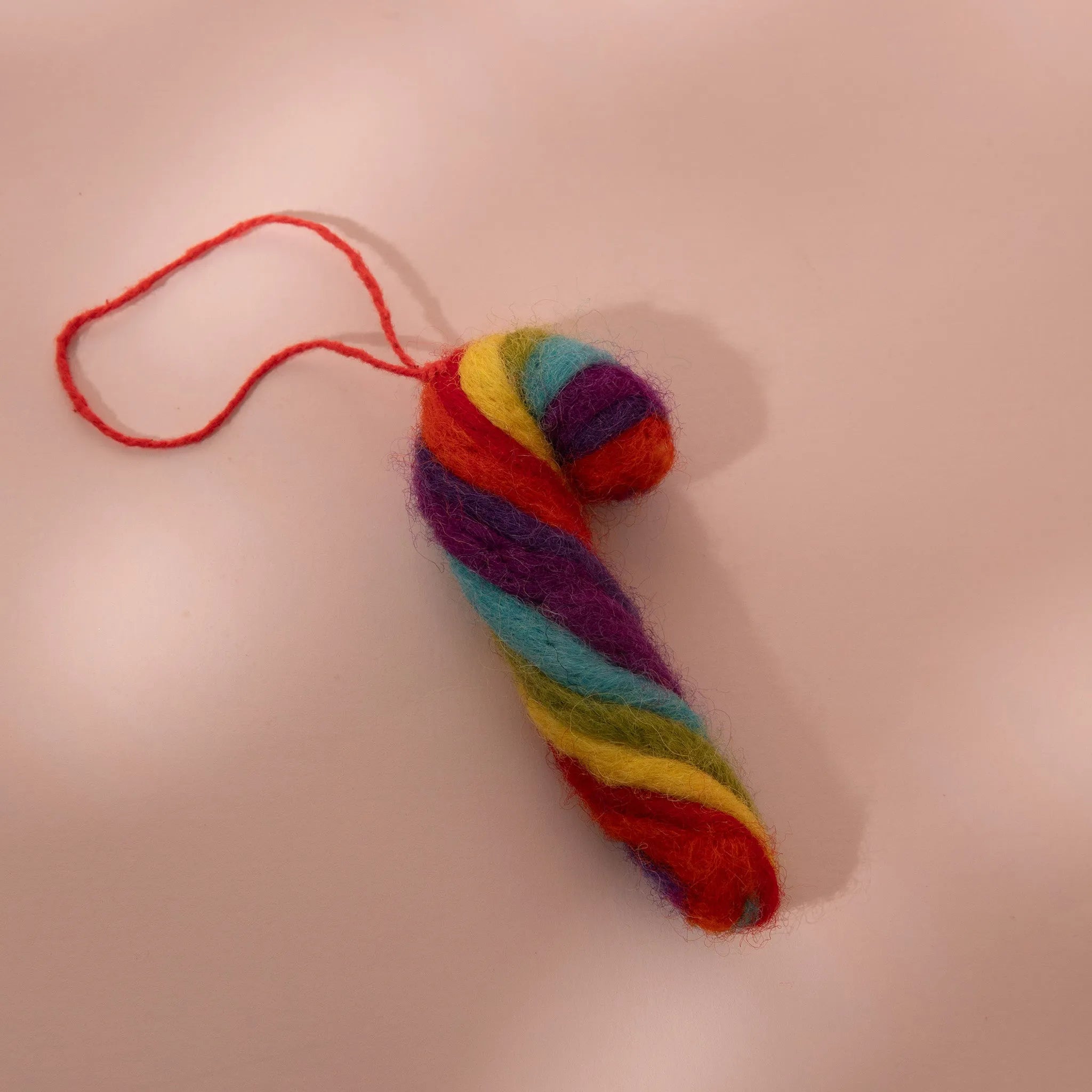 Rainbow Swirl Candy Cane Plush Toy