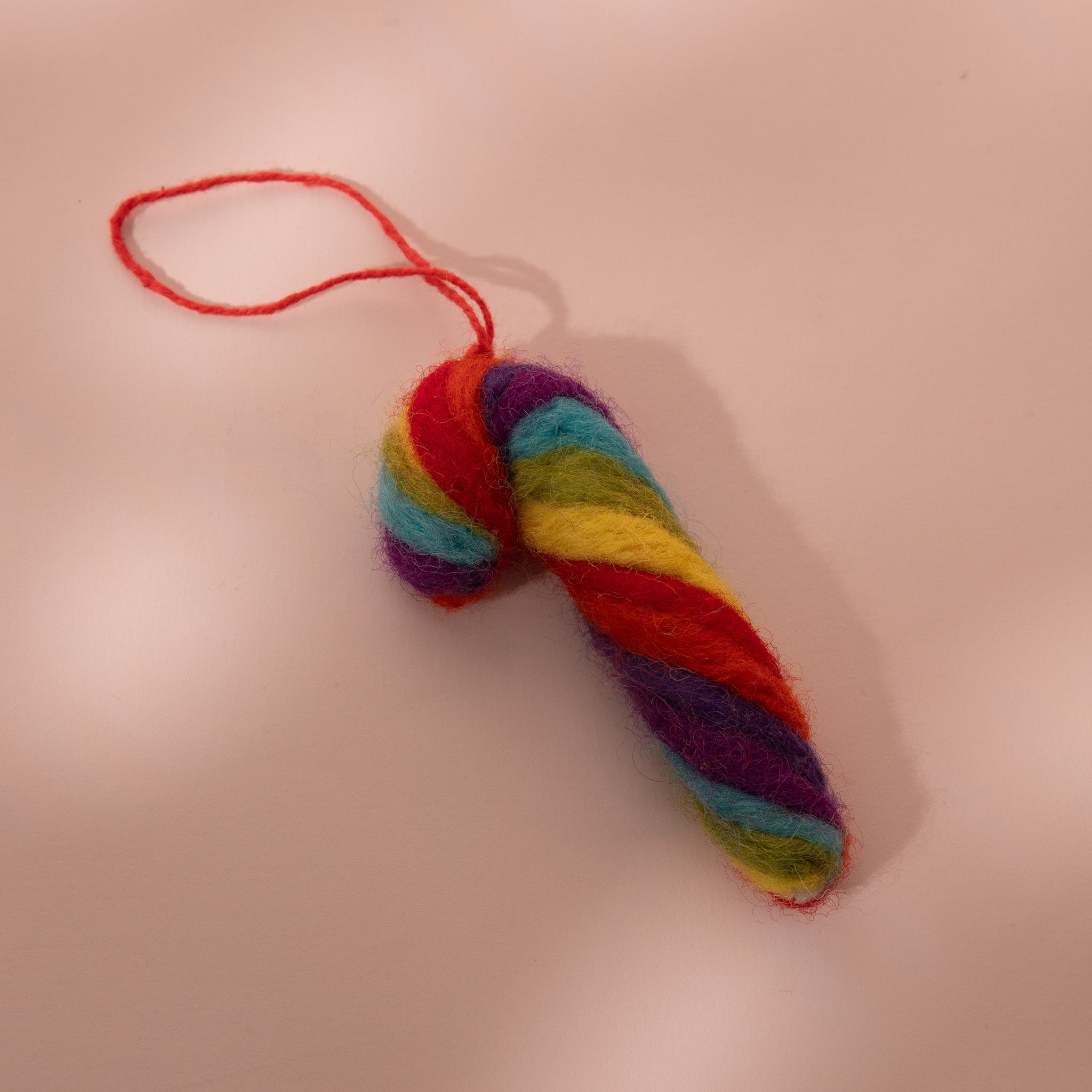 Rainbow Swirl Candy Cane Plush Toy