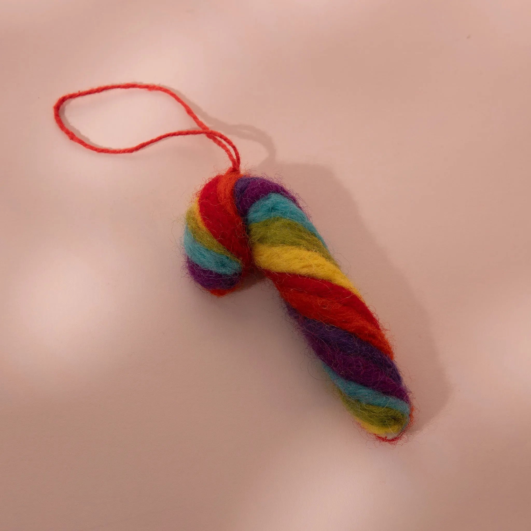 Rainbow Swirl Candy Cane Plush Toy