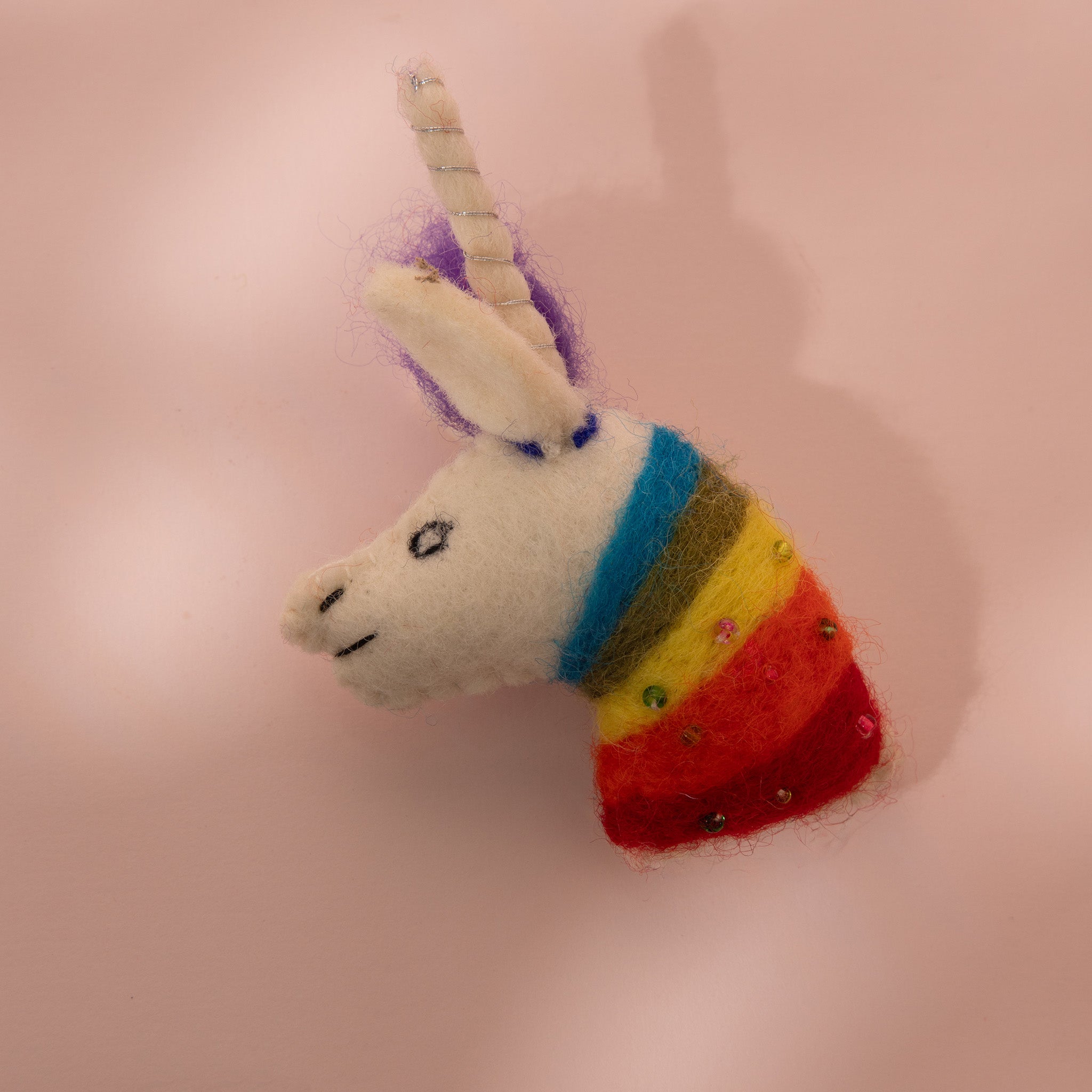 Magical Rainbow Unicorn Wool Felt Brooch