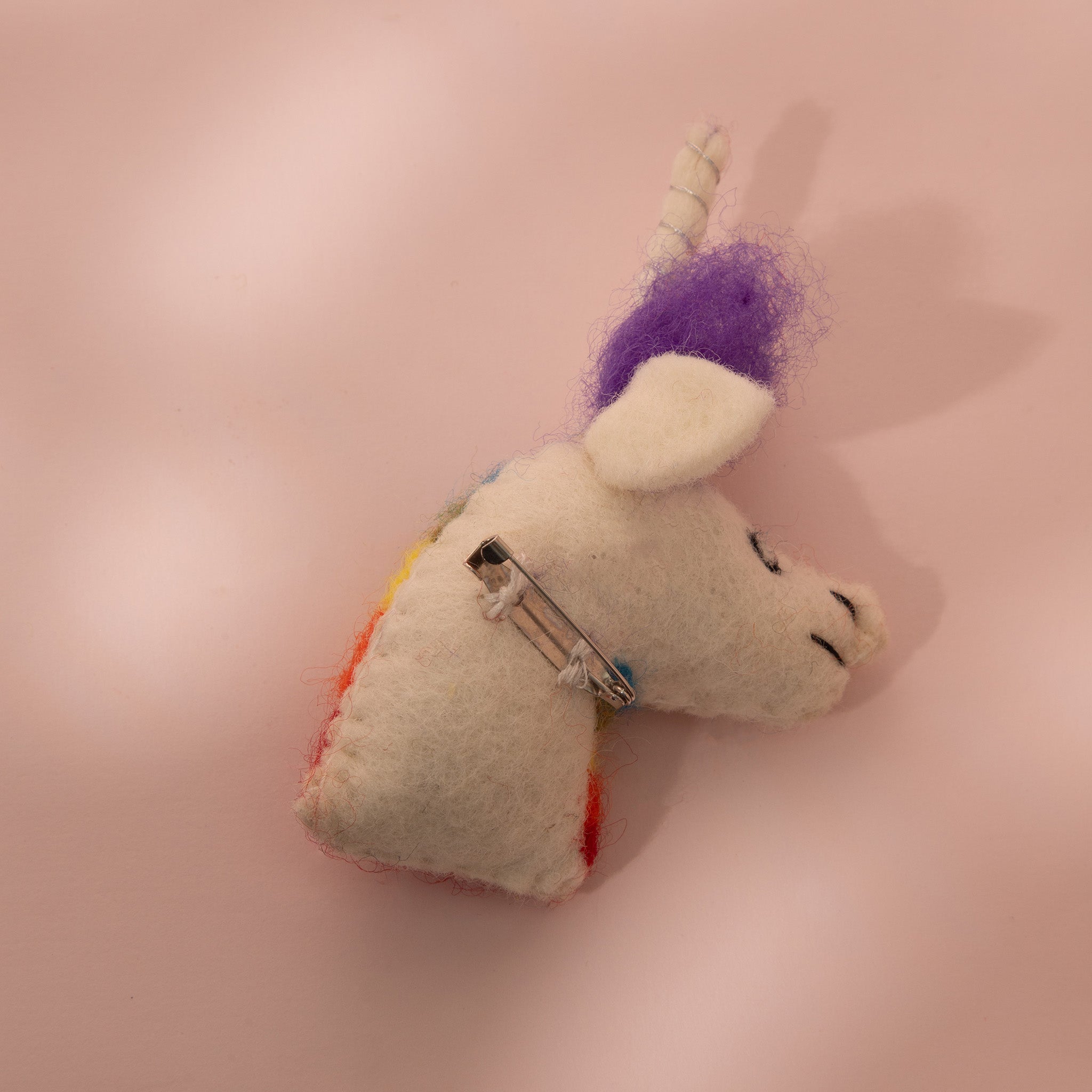 Magical Rainbow Unicorn Wool Felt Brooch