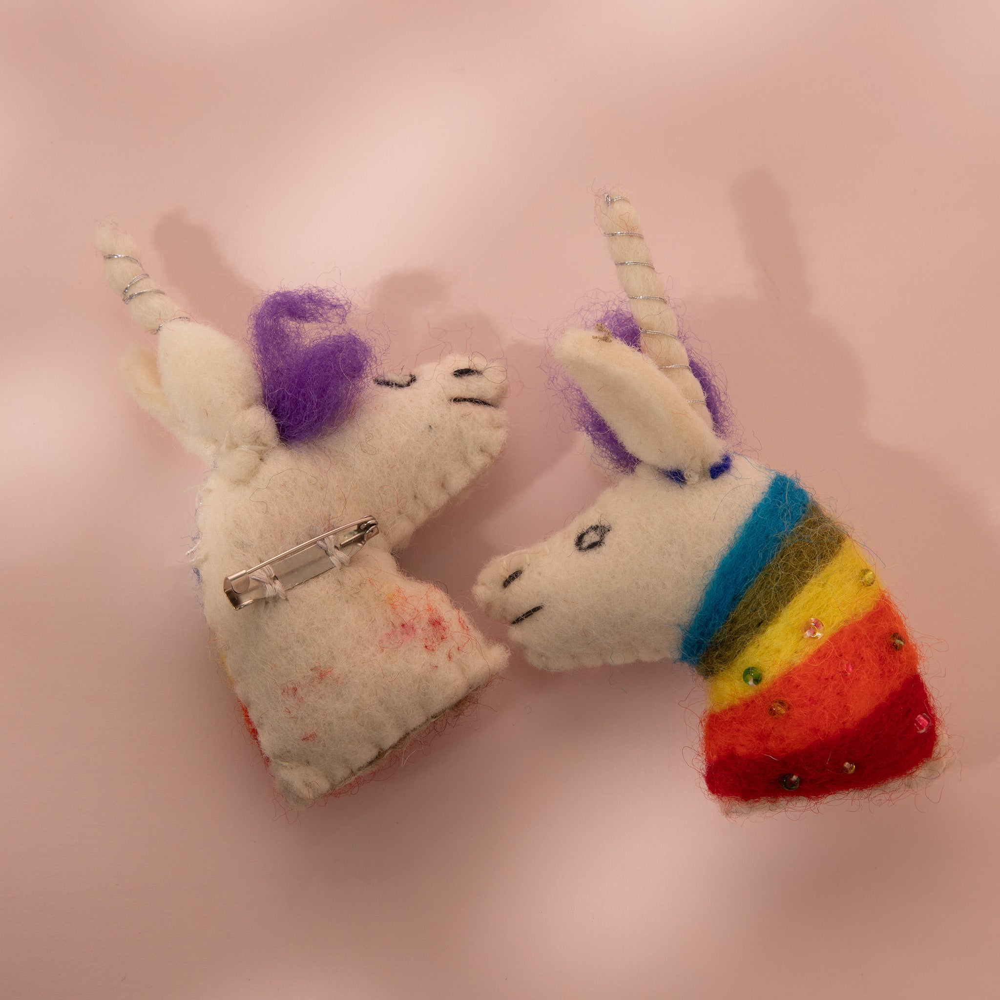 Magical Rainbow Unicorn Wool Felt Brooch