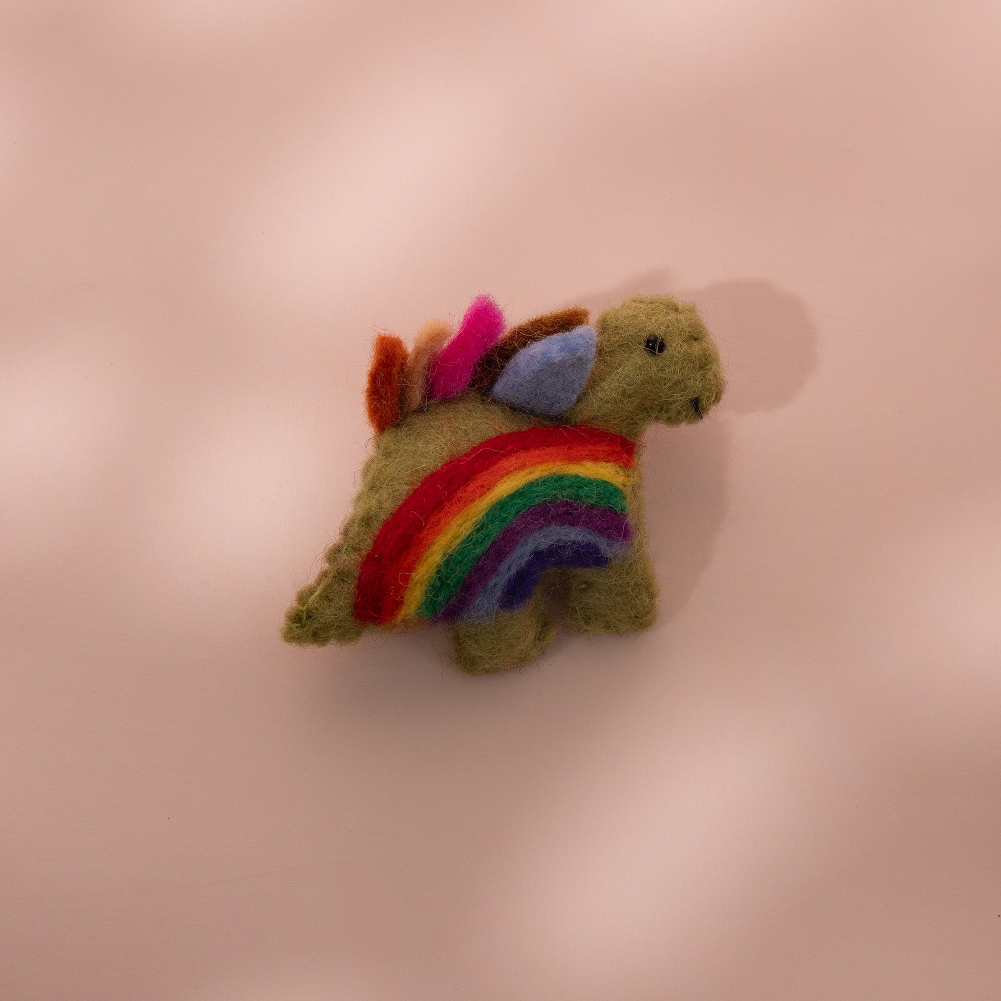 Rainbow Dinosaur Felt Safty Pin
