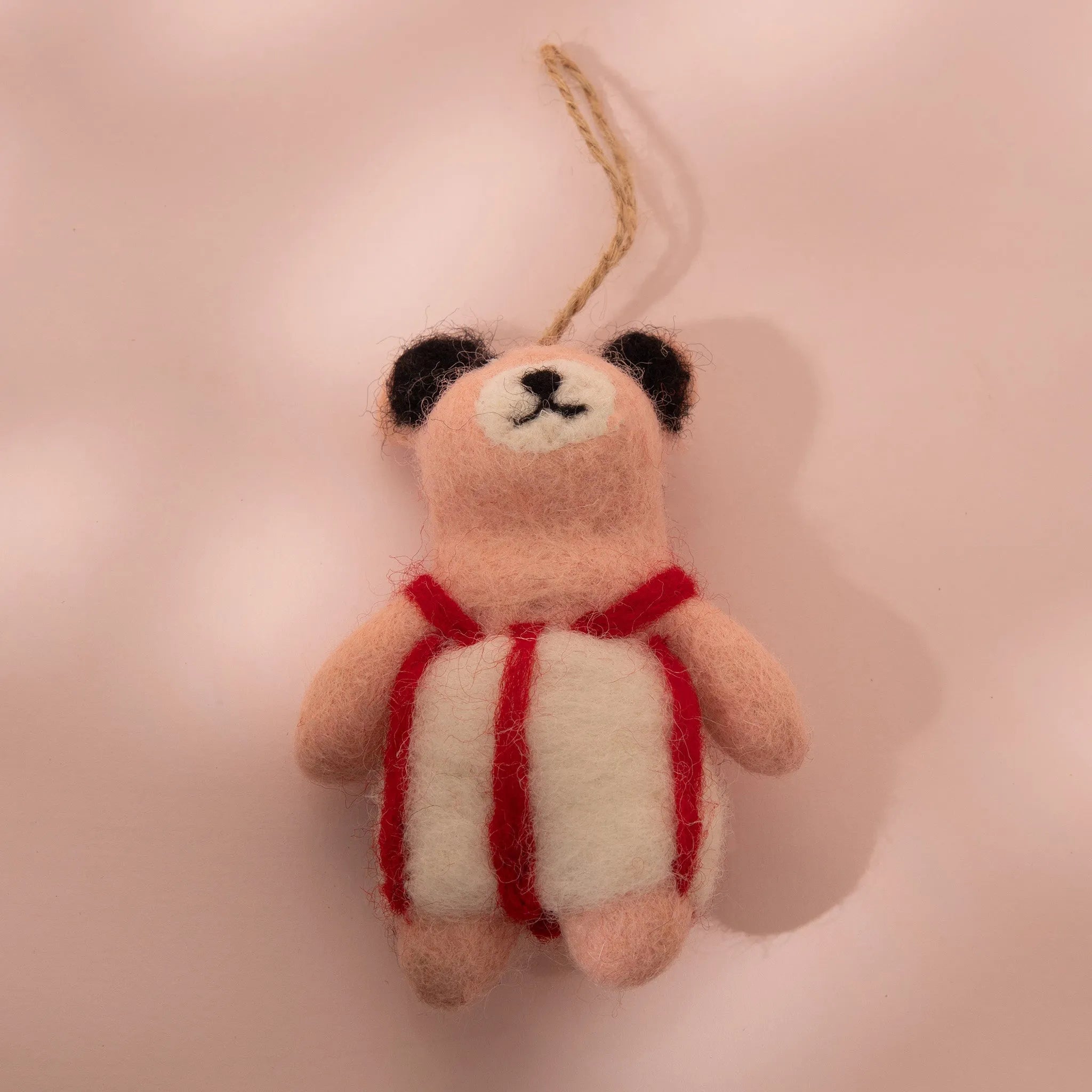 Pink Bear Wool Felt Ornament
