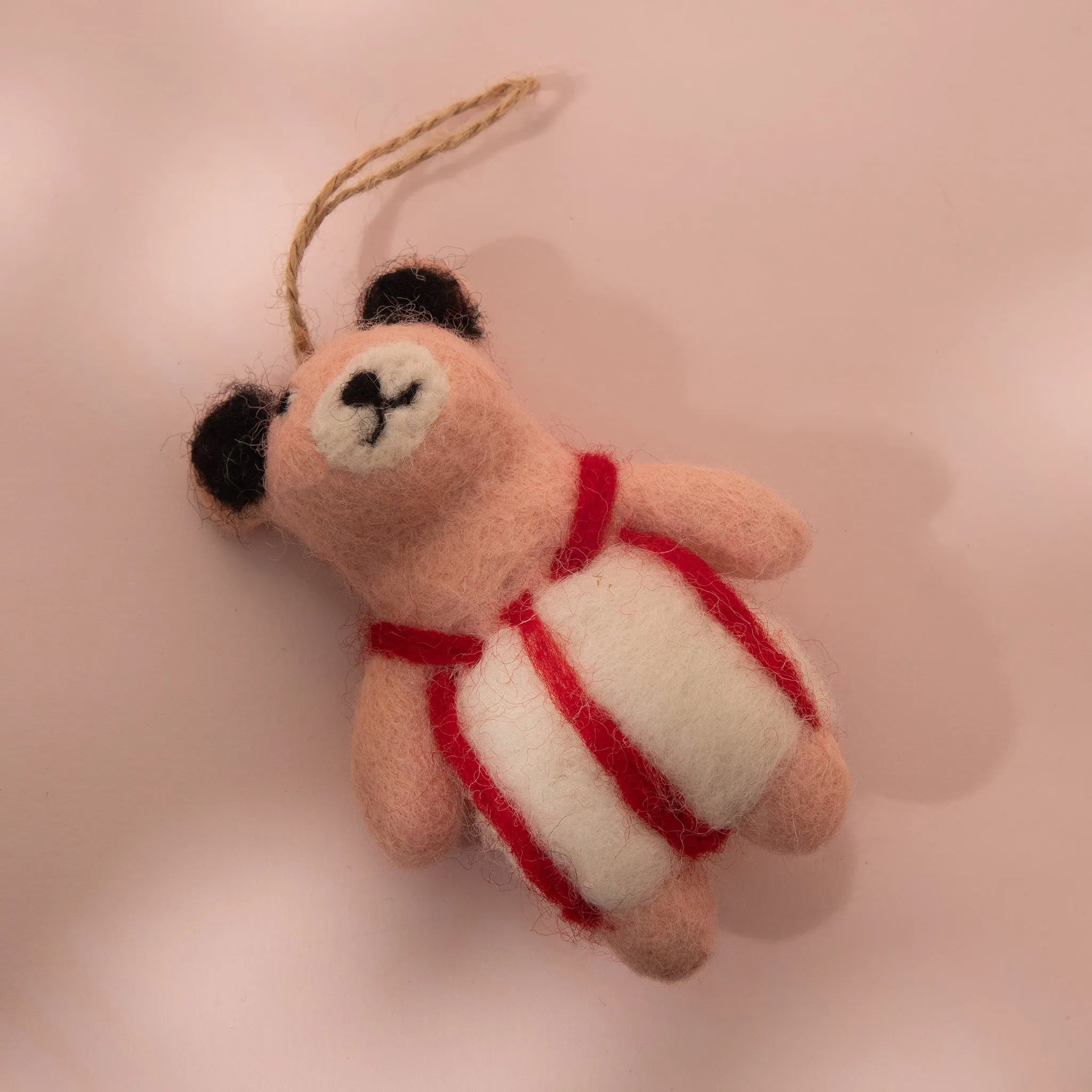 Pink Bear Wool Felt Ornament