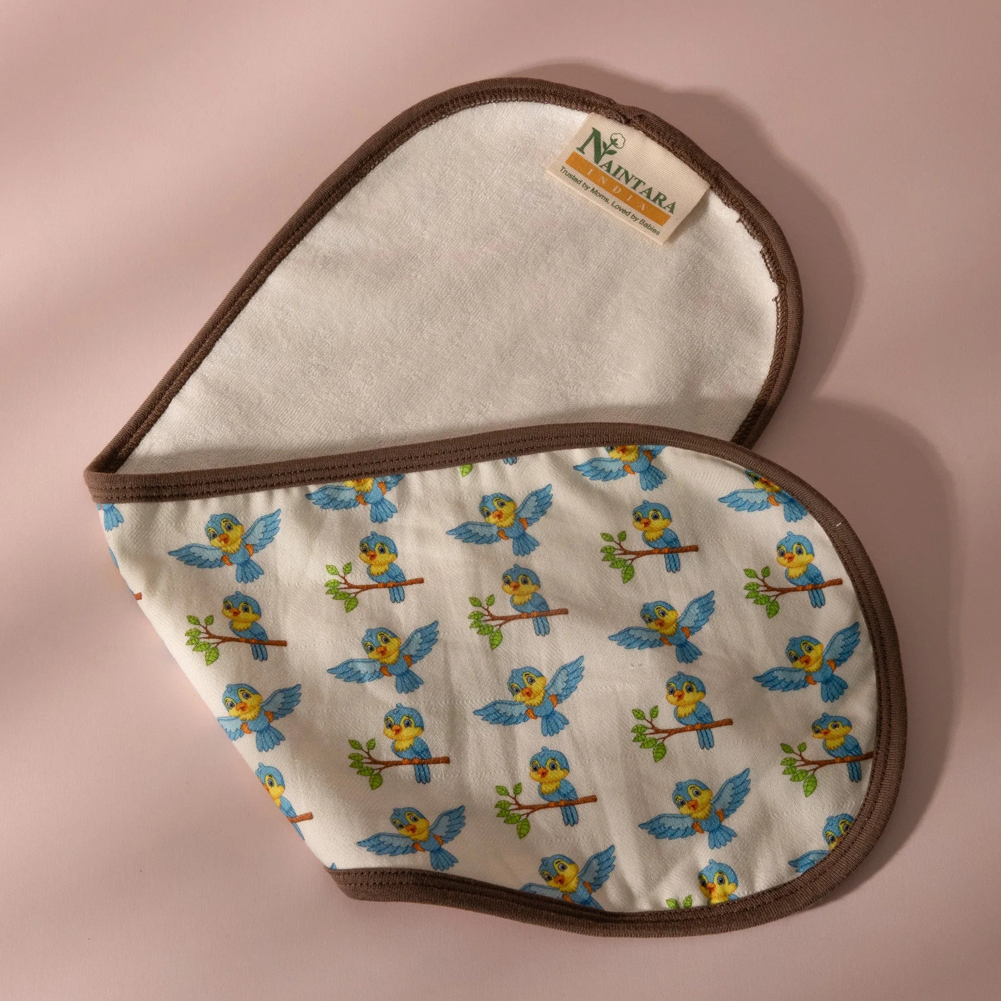 Bamboo Terry Burp Cloth - Chirpy Blues