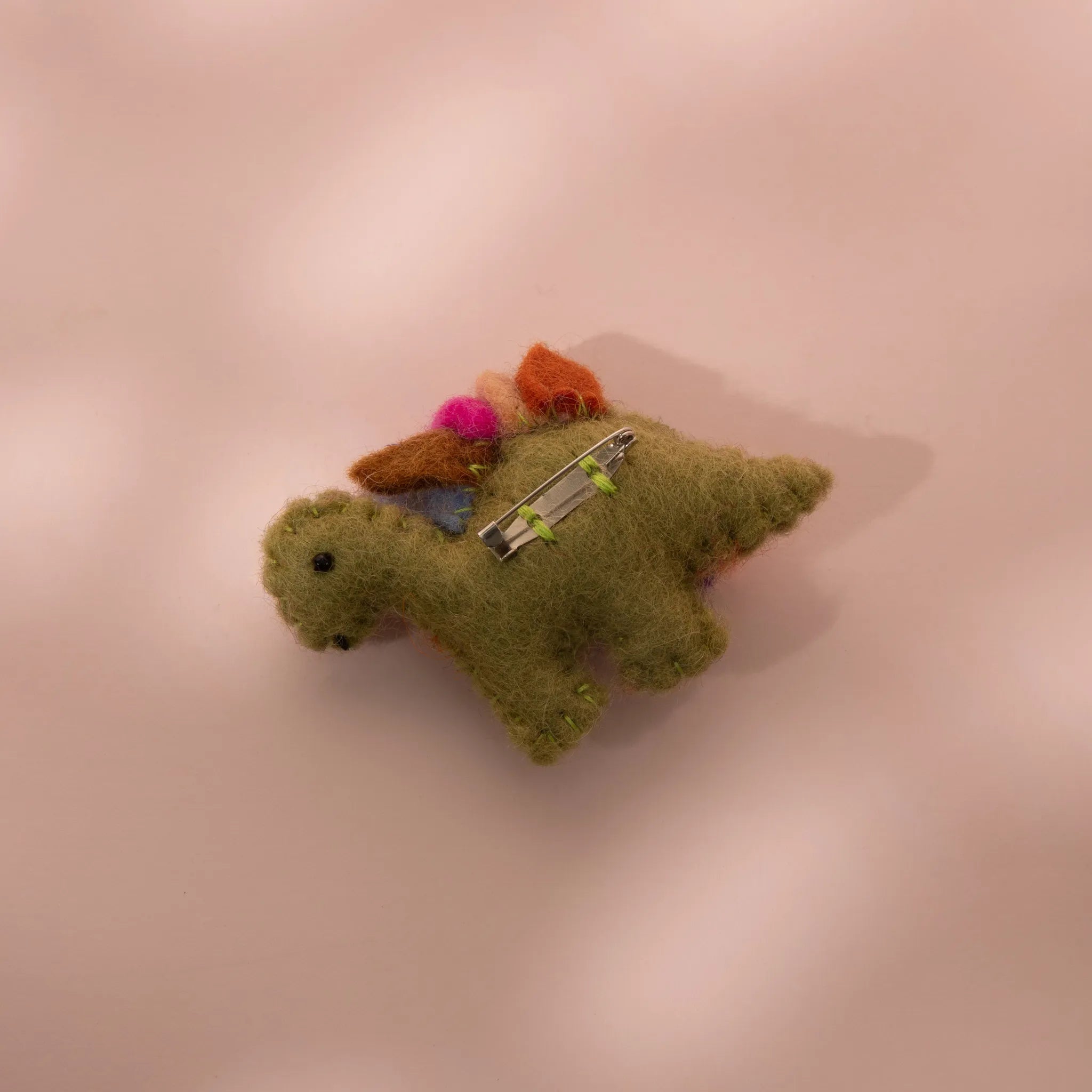 Handmade Felt Dinosaur Brooch