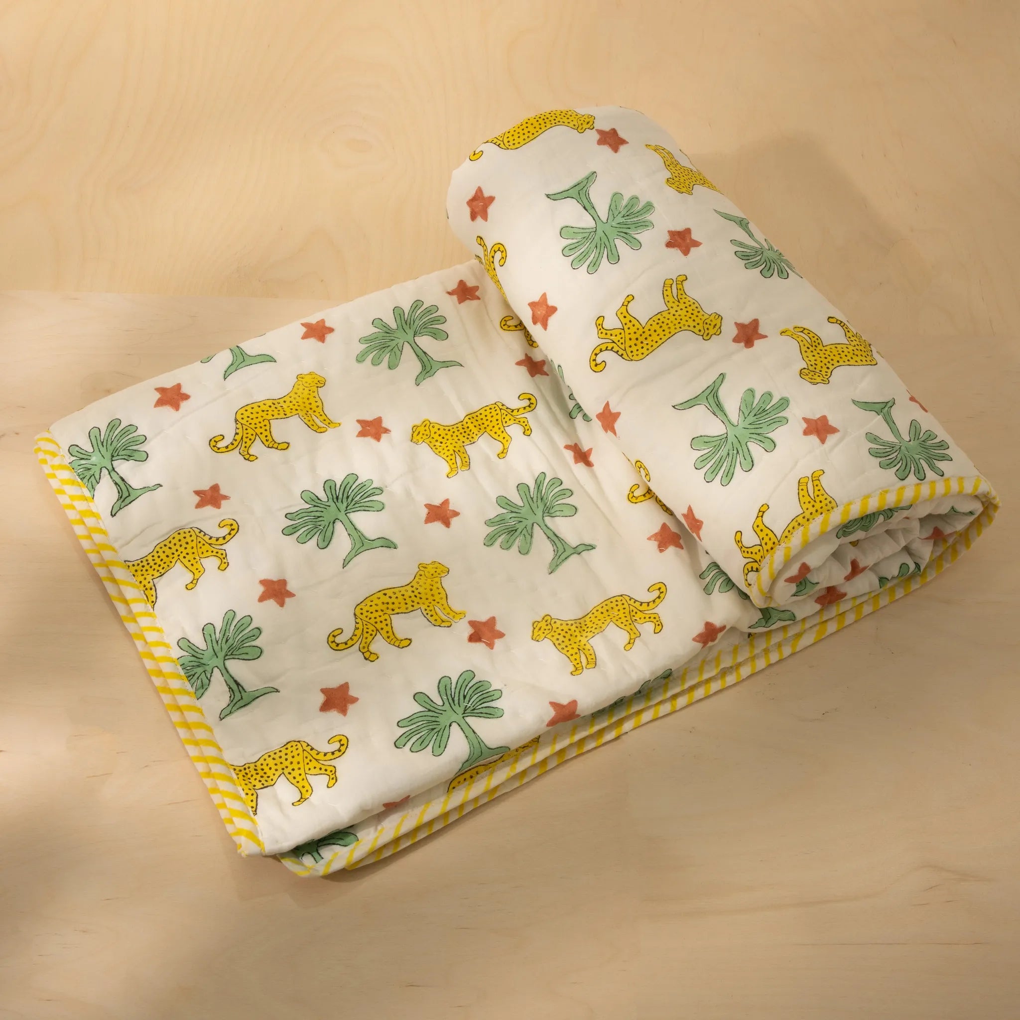 Safari Print Reversible Muslin Cotton Quilt for Kids