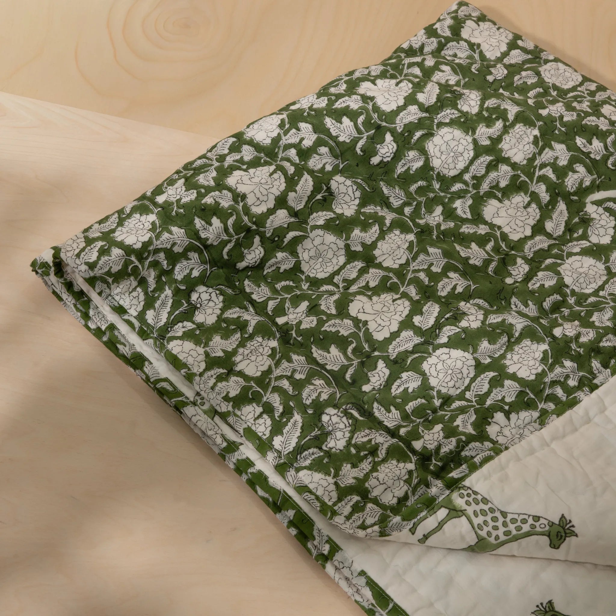 Giraffe Print Reversible Muslin Cotton Quilt for Kids