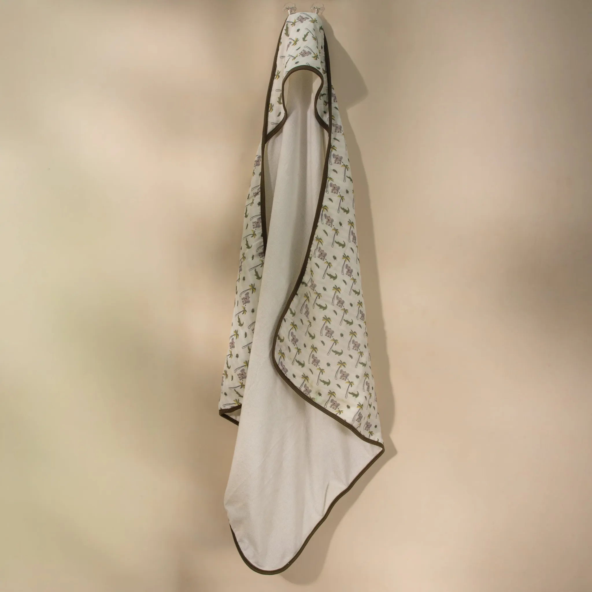 Bamboo Muslin & Terry Hooded towel- Jungel Print