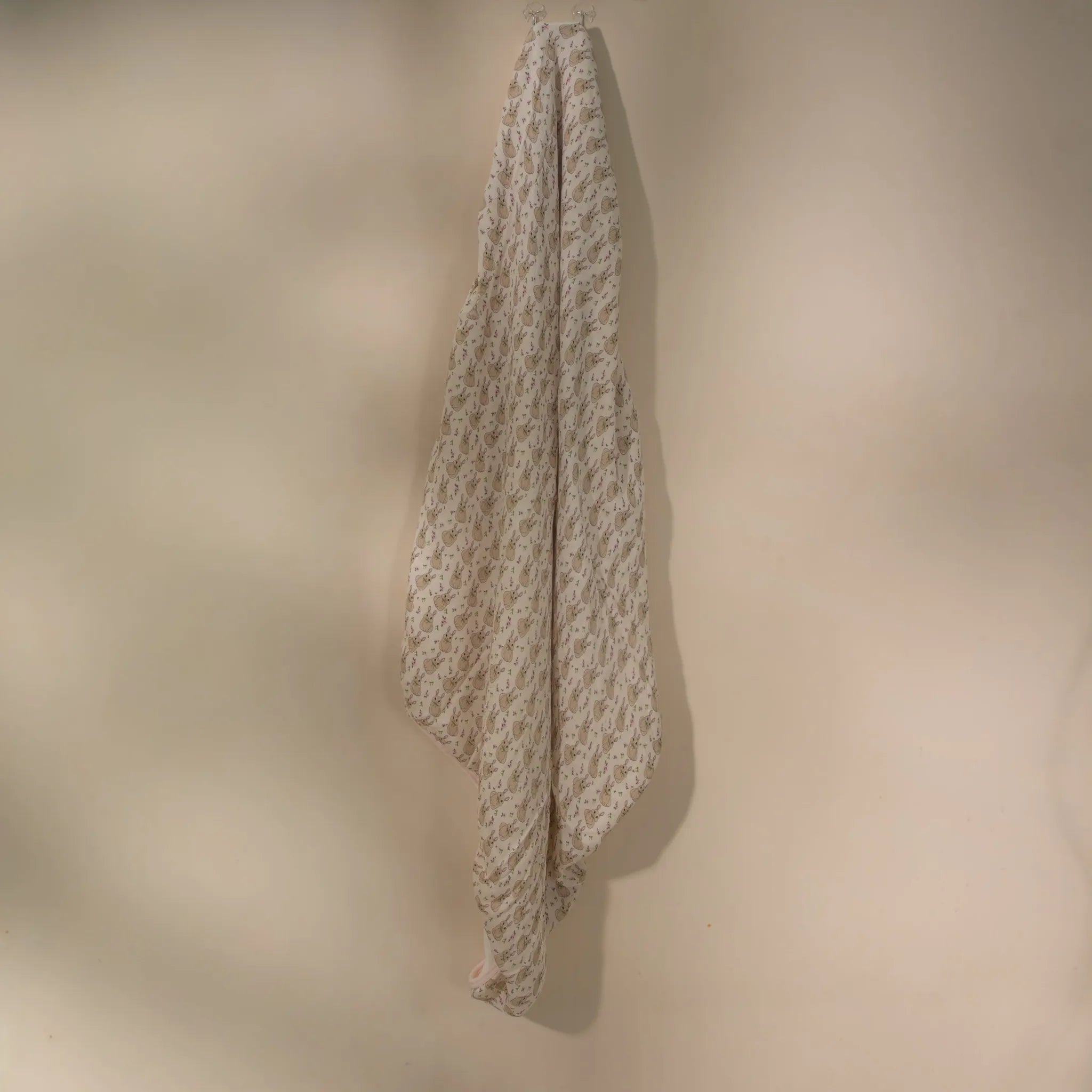 Bamboo Muslin & Terry Hooded towel- Little Green Bow Bunny