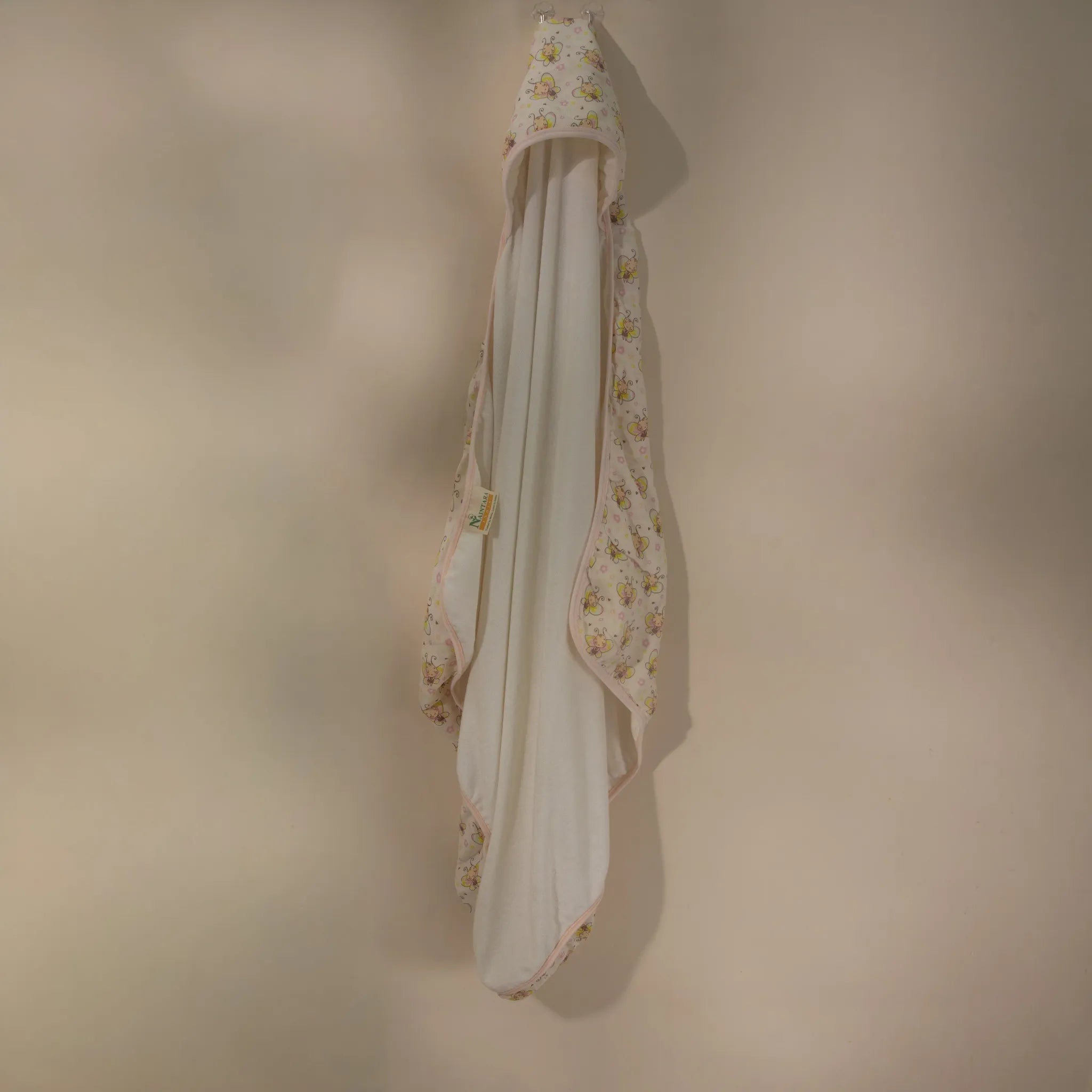 Bamboo Muslin & Terry Hooded towel- Honey Bee Print