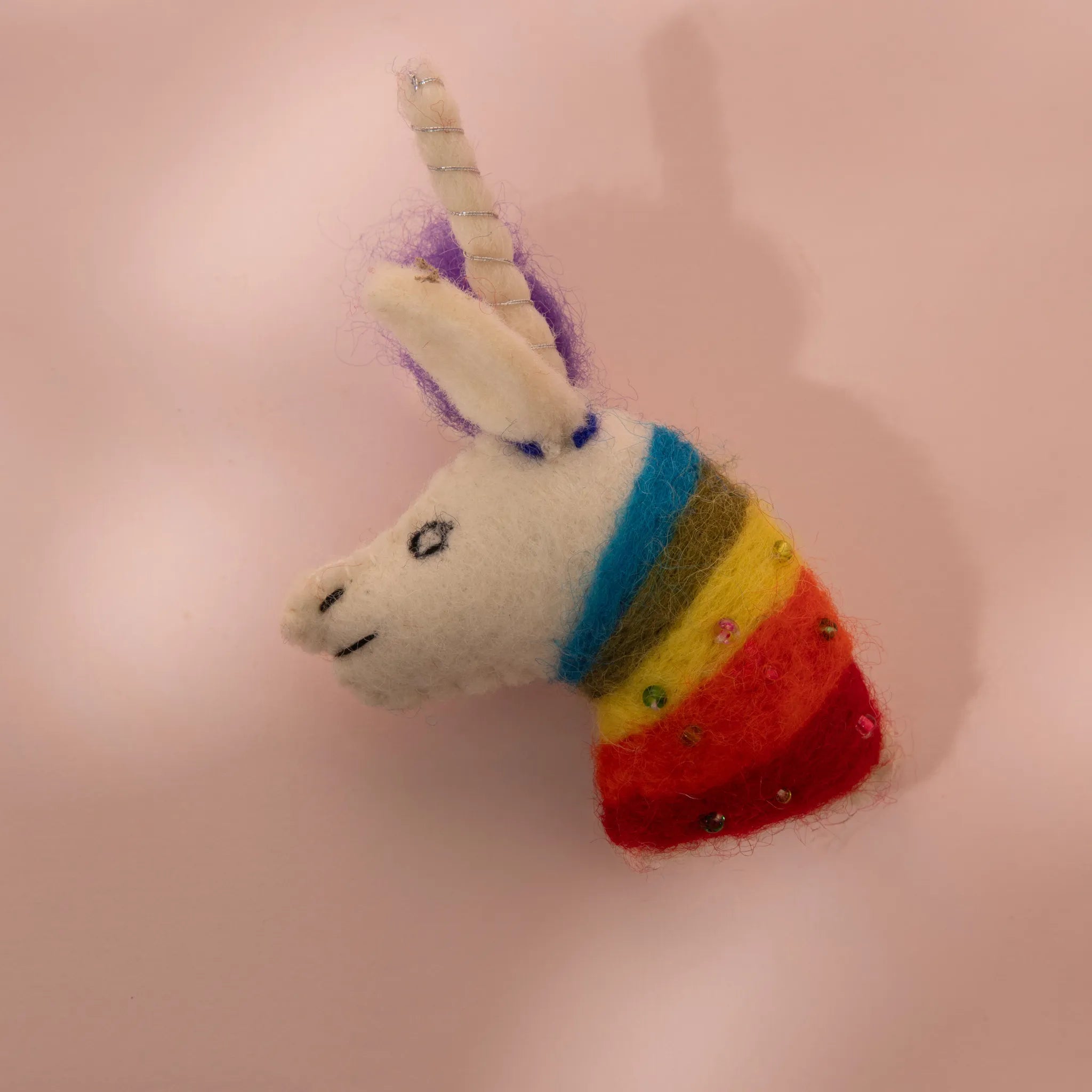 Handmade Felt Unicorn Brooch